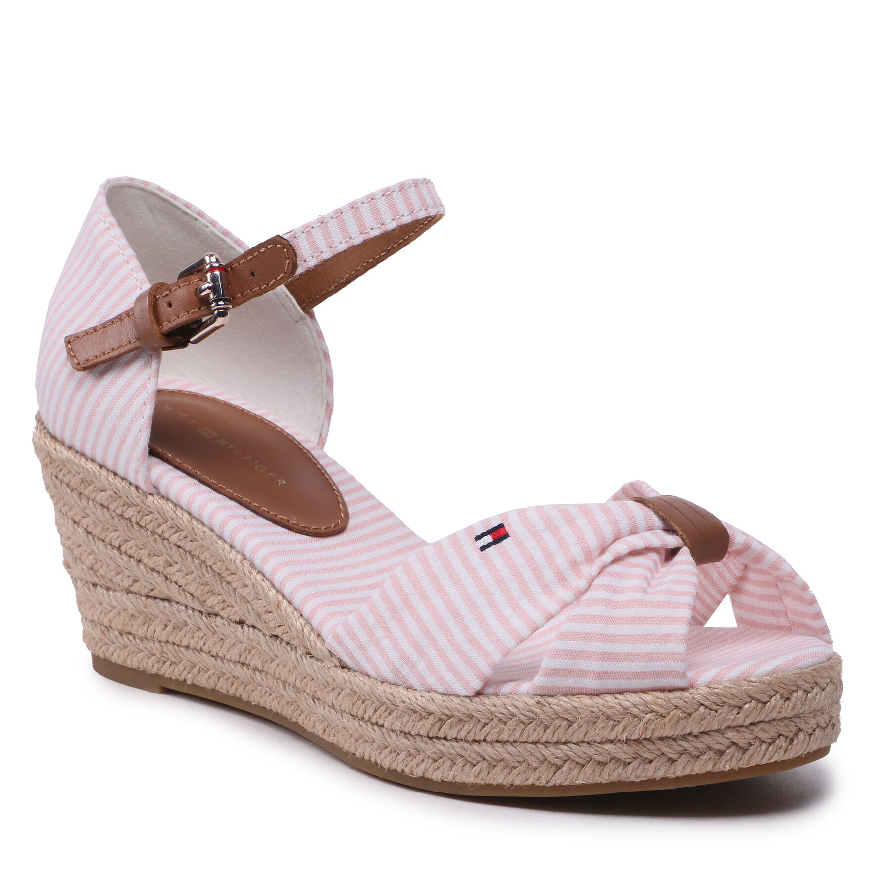 Tommy Hilfiger Espadrilky High Wedge Seersucker FW0FW07158 Růžová - Pepit.cz