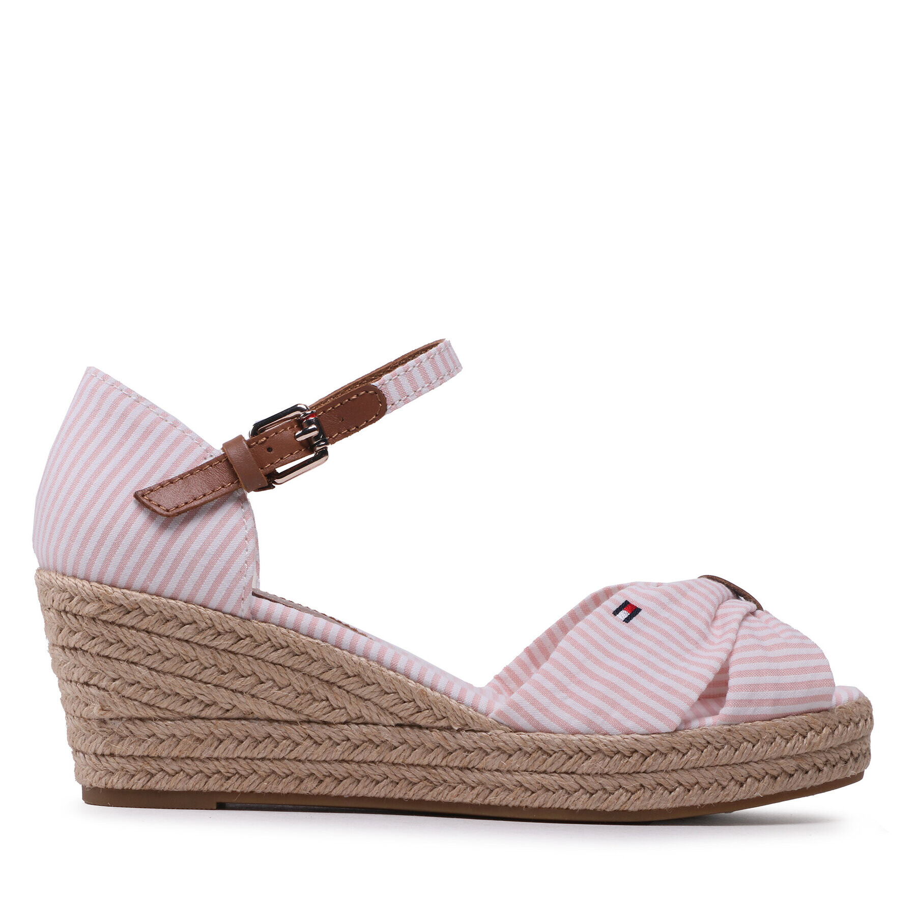 Tommy Hilfiger Espadrilky High Wedge Seersucker FW0FW07158 Růžová - Pepit.cz