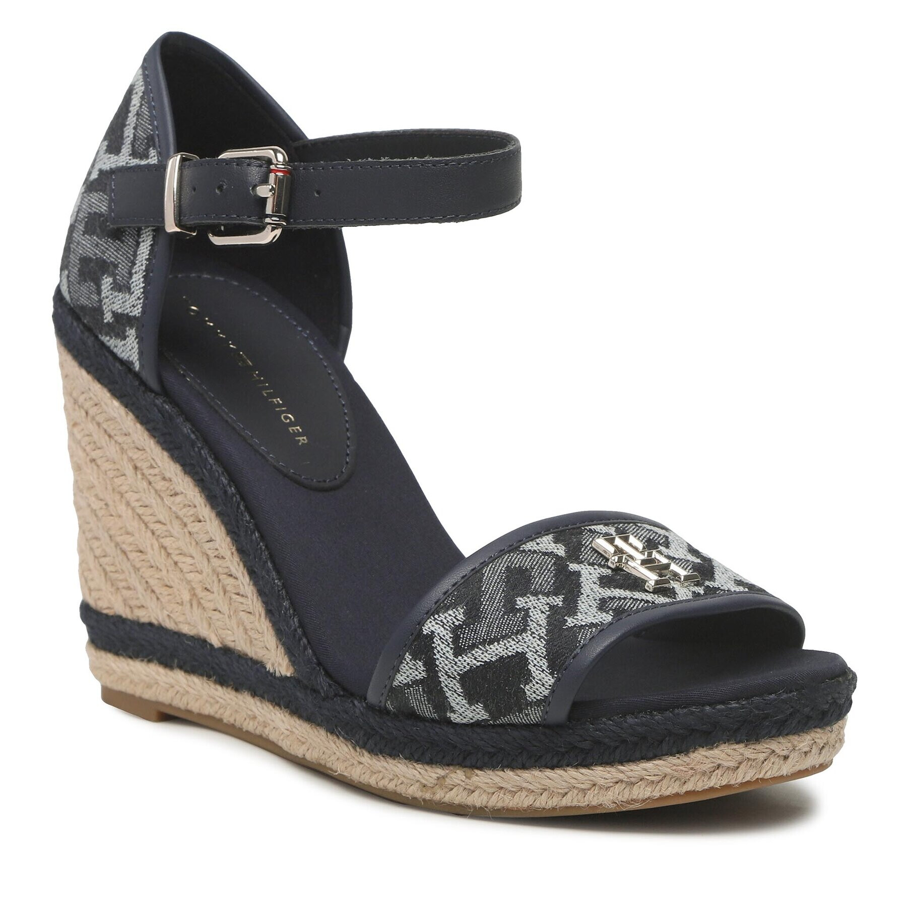 Tommy Hilfiger Espadrilky Th Monogram Denim Wedge FW0FW06935 Tmavomodrá - Pepit.cz