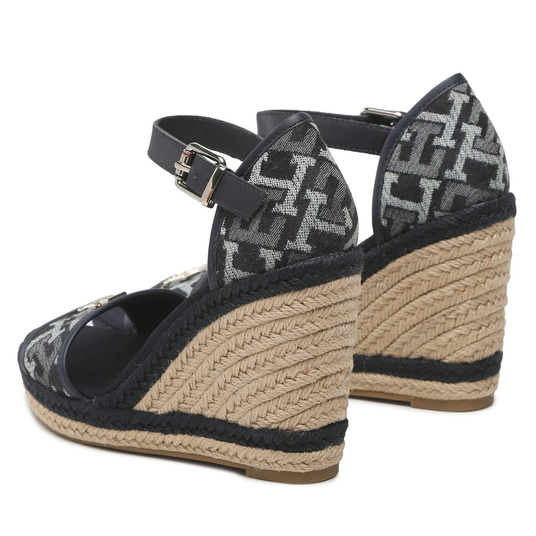 Tommy Hilfiger Espadrilky Th Monogram Denim Wedge FW0FW06935 Tmavomodrá - Pepit.cz