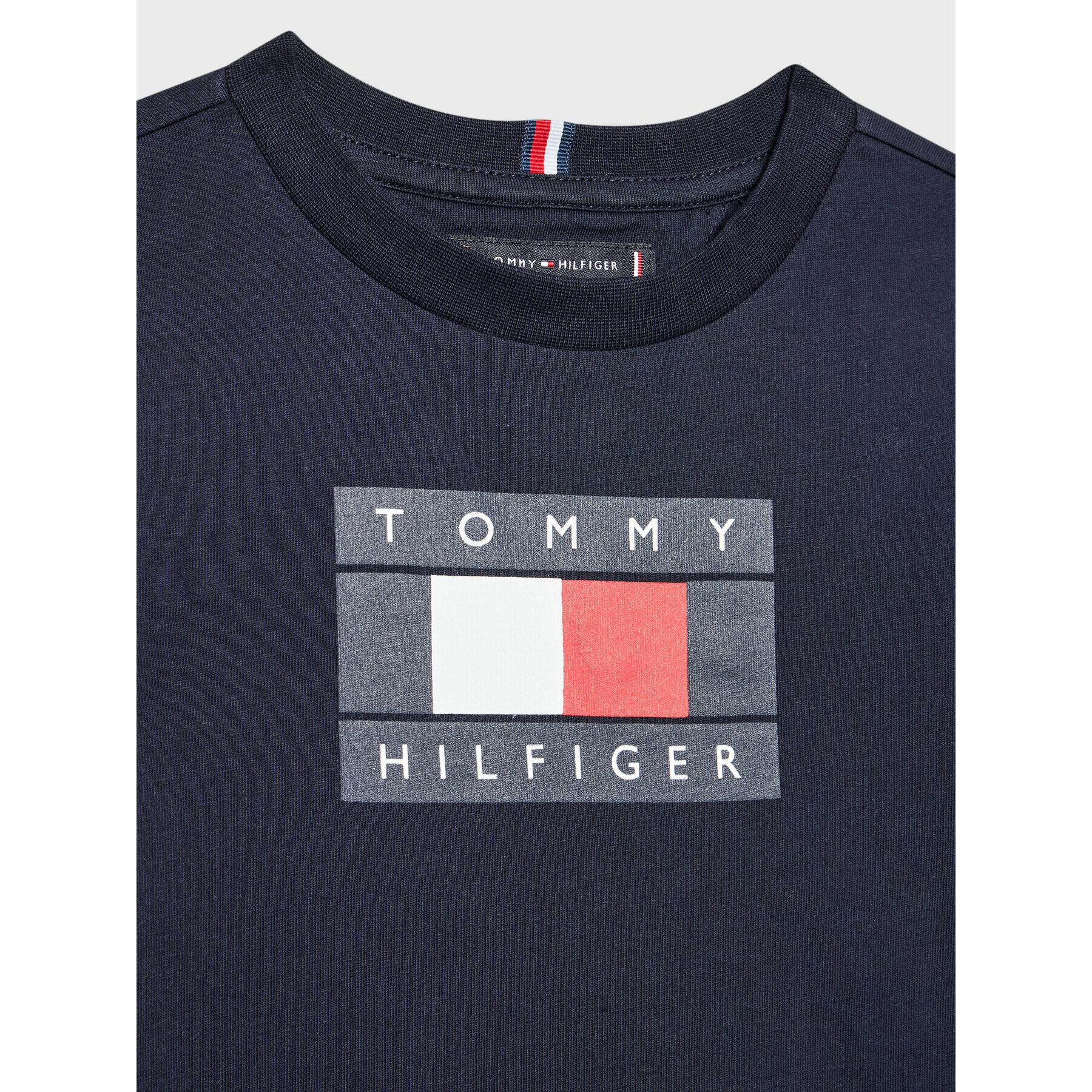 Tommy Hilfiger Halenka Global Stripe Flag KB0KB07601 Tmavomodrá Regular Fit - Pepit.cz