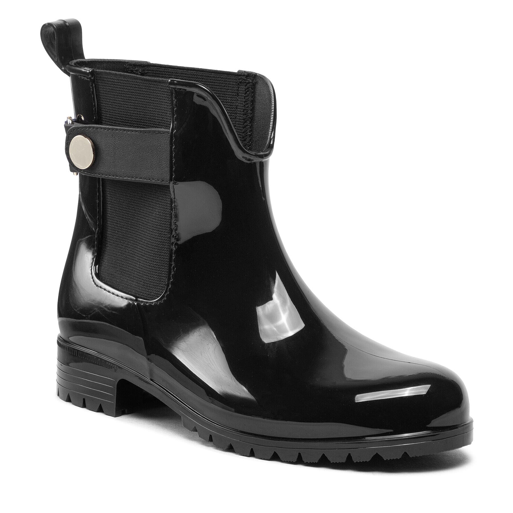 Tommy Hilfiger Holínky Ankle Rainboot With Metal Detail FW0FW06777 Černá - Pepit.cz