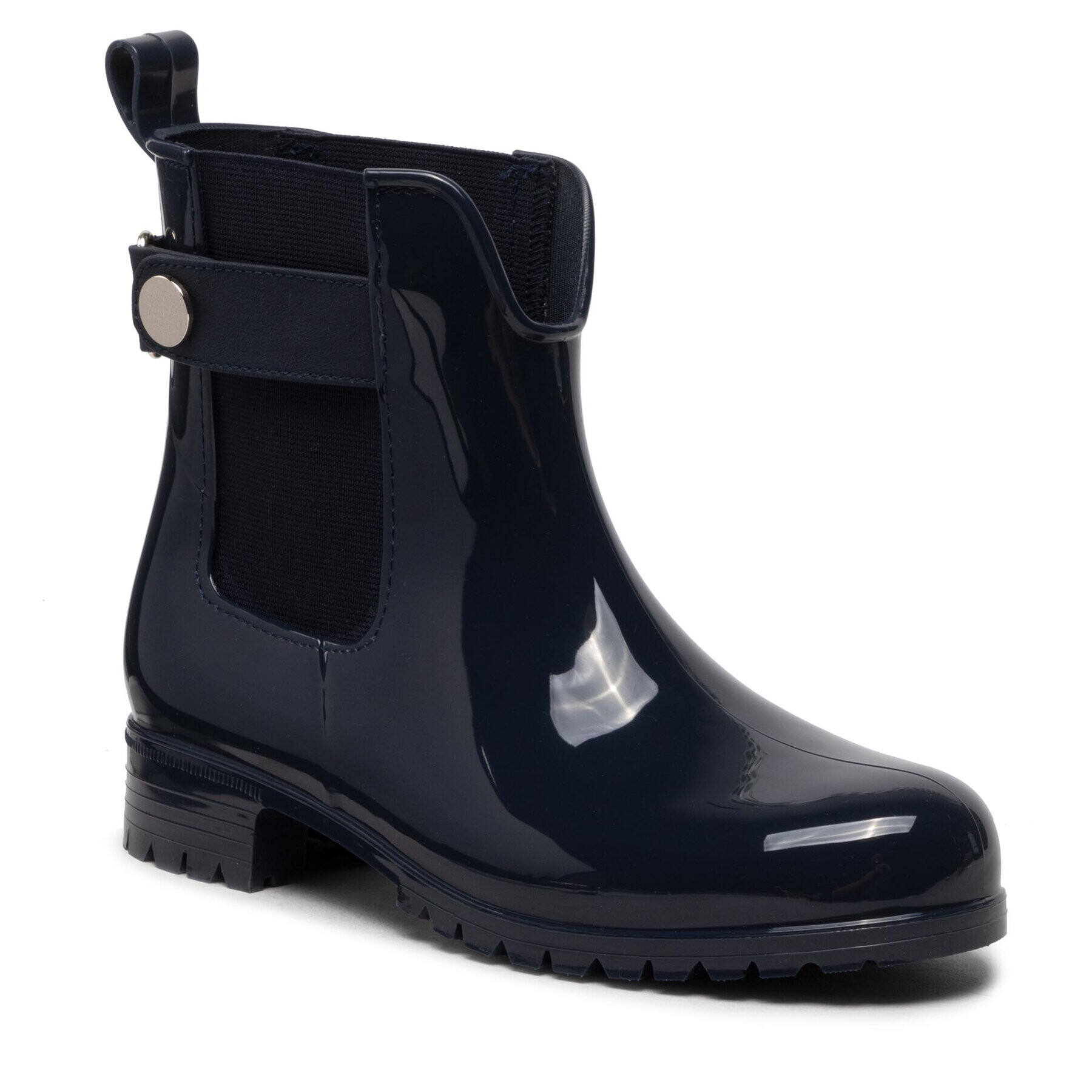 Tommy Hilfiger Holínky Ankle Rainboot With Metal Detail FW0FW06777 Tmavomodrá - Pepit.cz