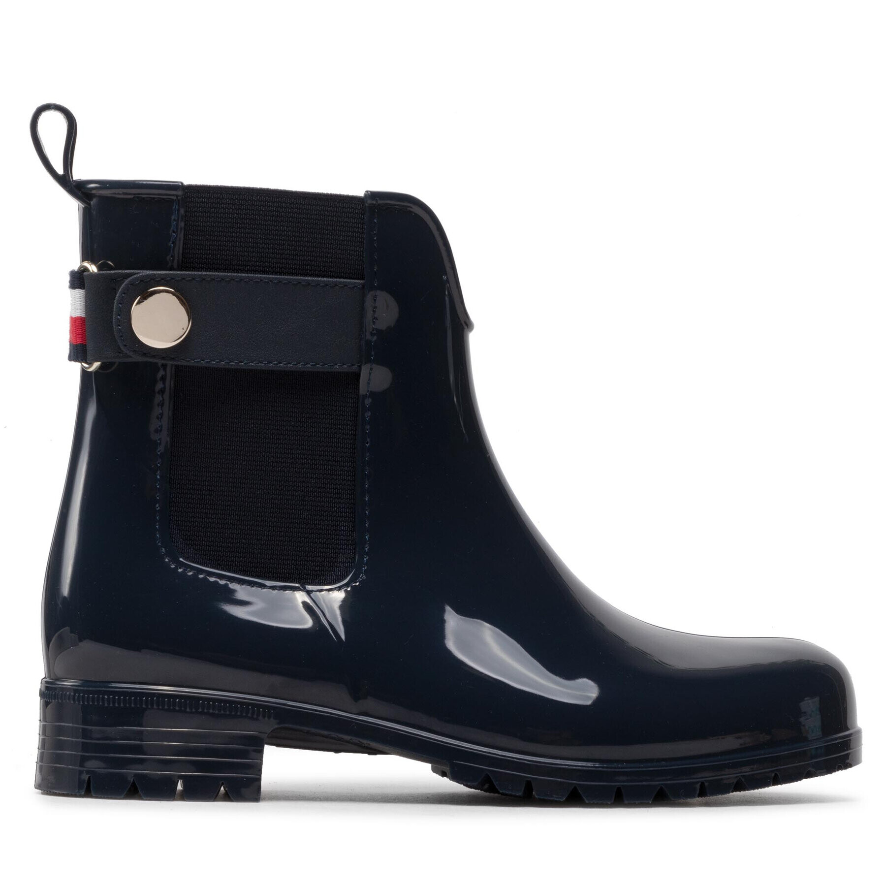 Tommy Hilfiger Holínky Ankle Rainboot With Metal Detail FW0FW06777 Tmavomodrá - Pepit.cz