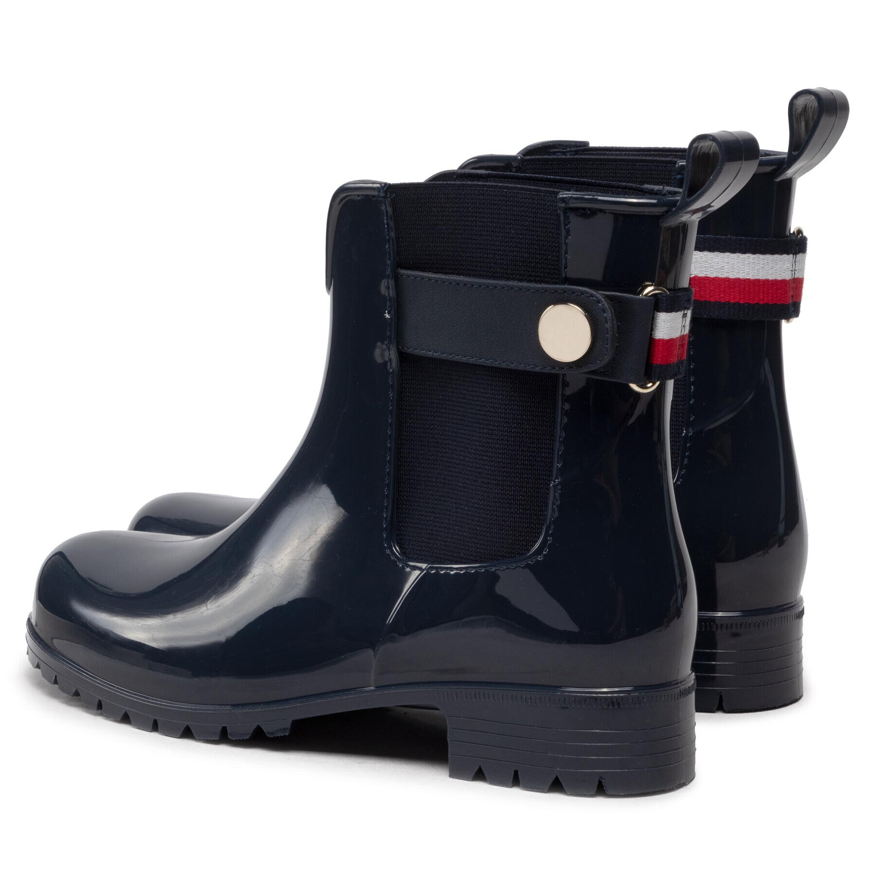 Tommy Hilfiger Holínky Ankle Rainboot With Metal Detail FW0FW06777 Tmavomodrá - Pepit.cz