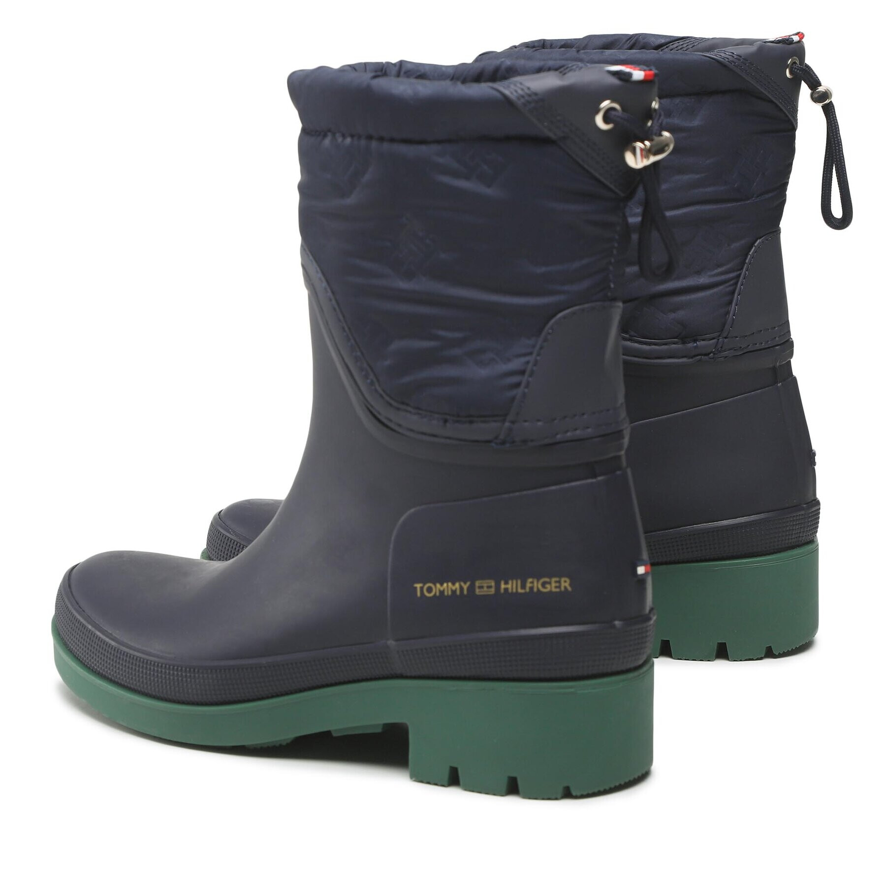 Tommy Hilfiger Holínky Ankle Rainboot With Monogram FW0FW06848 Tmavomodrá - Pepit.cz