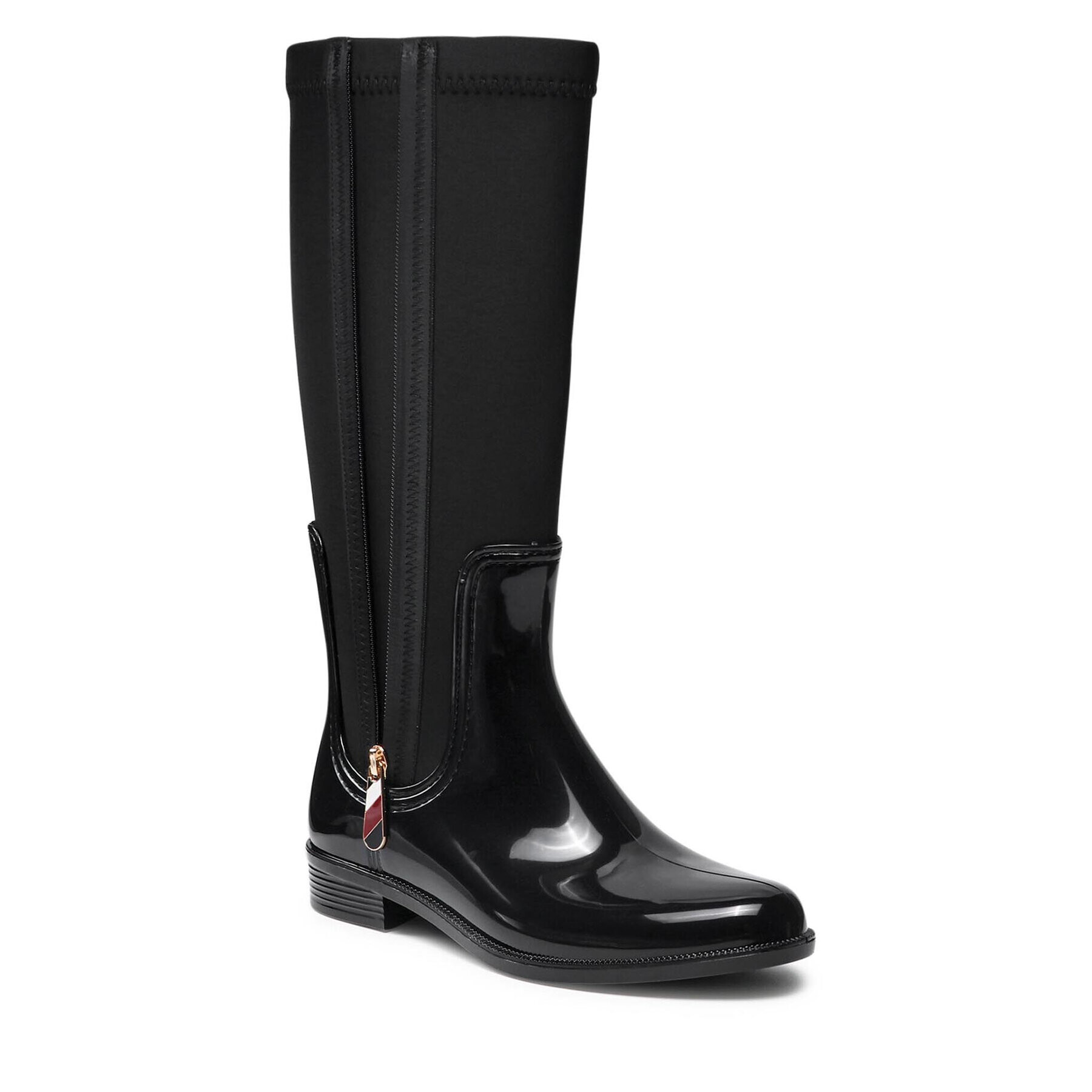 Tommy Hilfiger Holínky Corporate Zipper Long Rainboot FW0FW05964 Černá - Pepit.cz