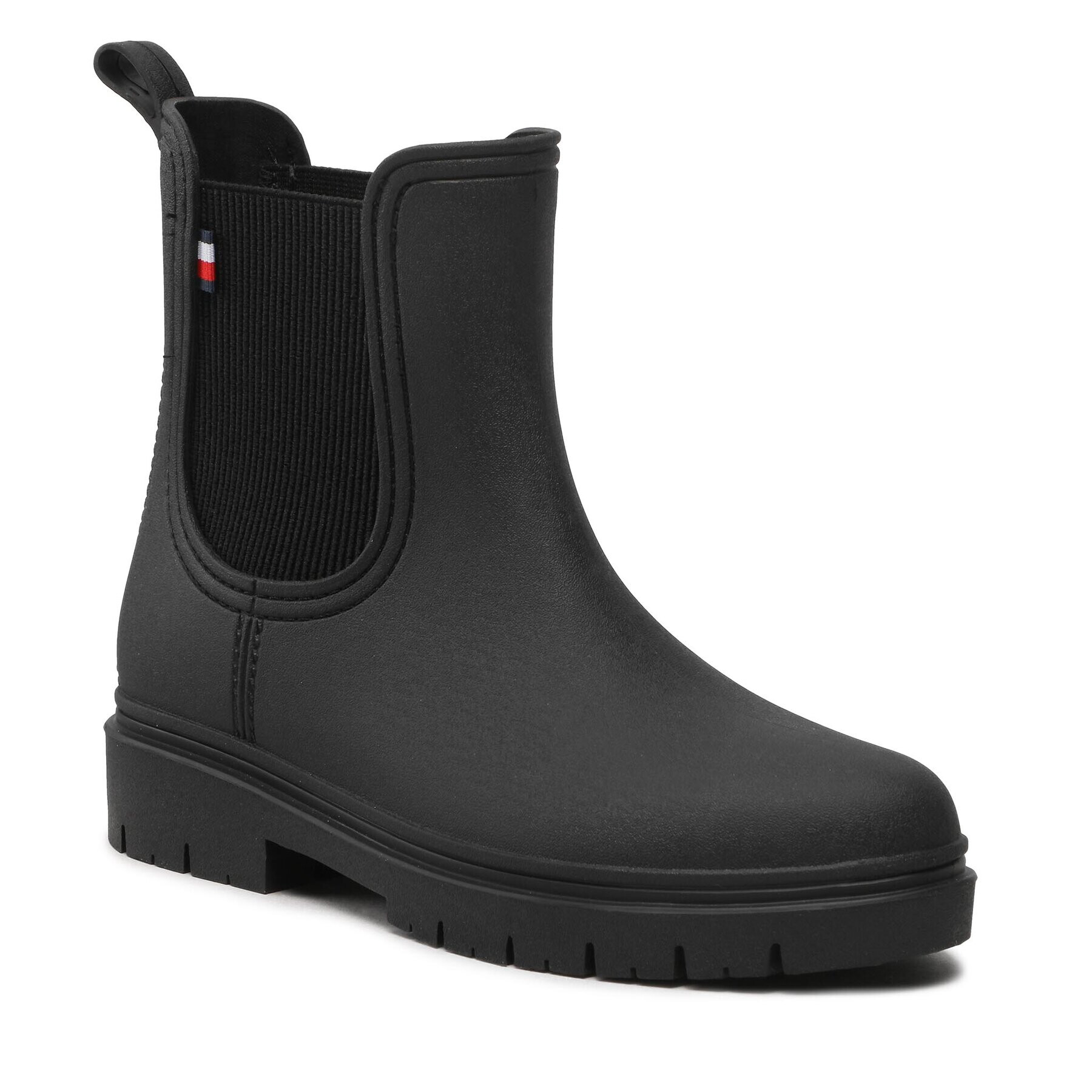 Tommy Hilfiger Holínky Matt Ankle Rainboot With Elastic FW0FW06897 Černá - Pepit.cz