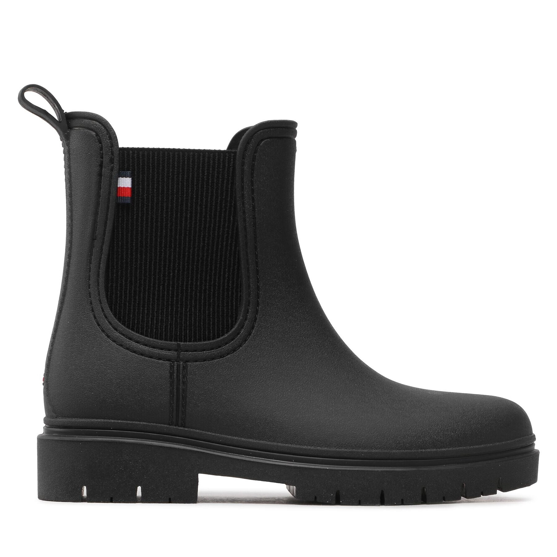 Tommy Hilfiger Holínky Matt Ankle Rainboot With Elastic FW0FW06897 Černá - Pepit.cz