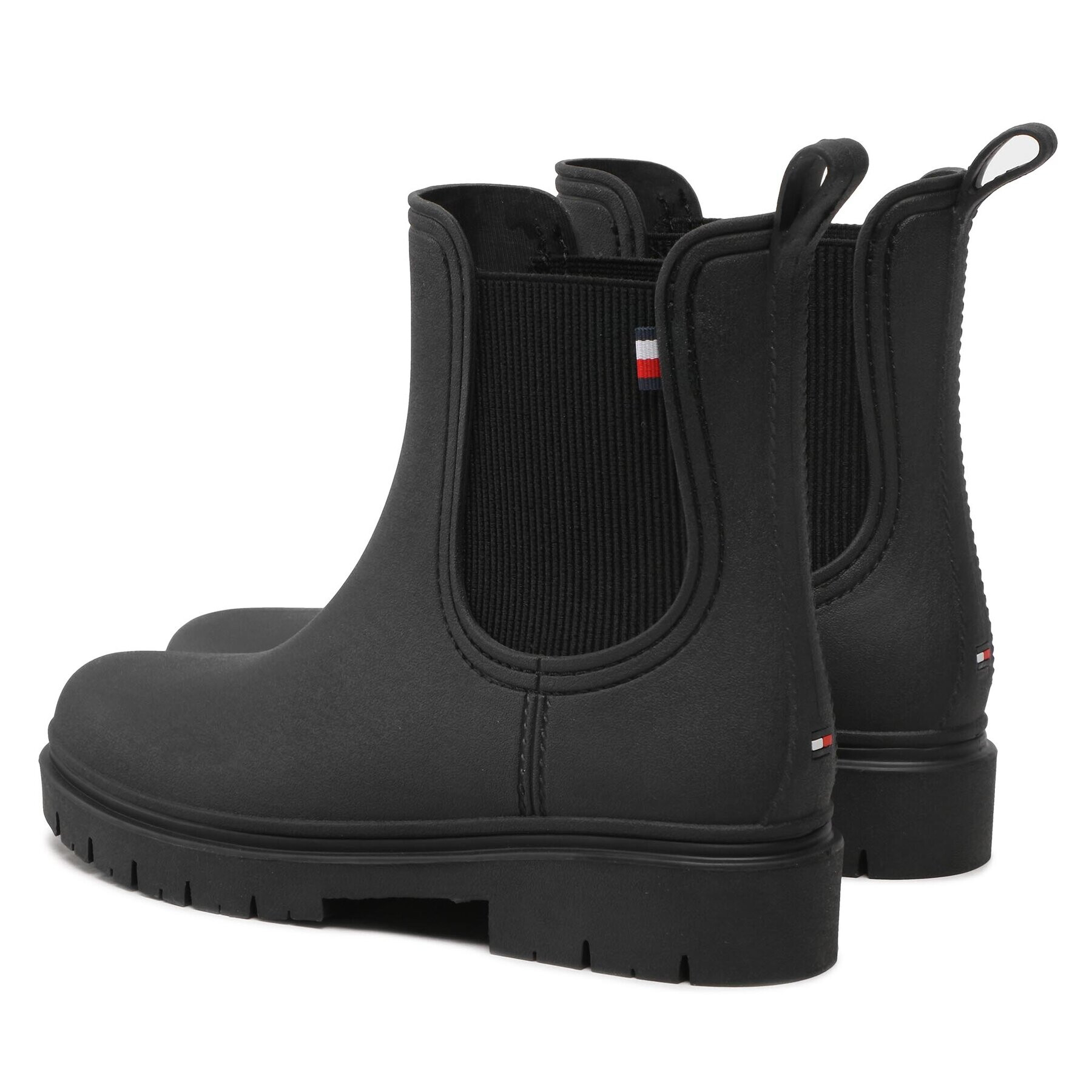 Tommy Hilfiger Holínky Matt Ankle Rainboot With Elastic FW0FW06897 Černá - Pepit.cz