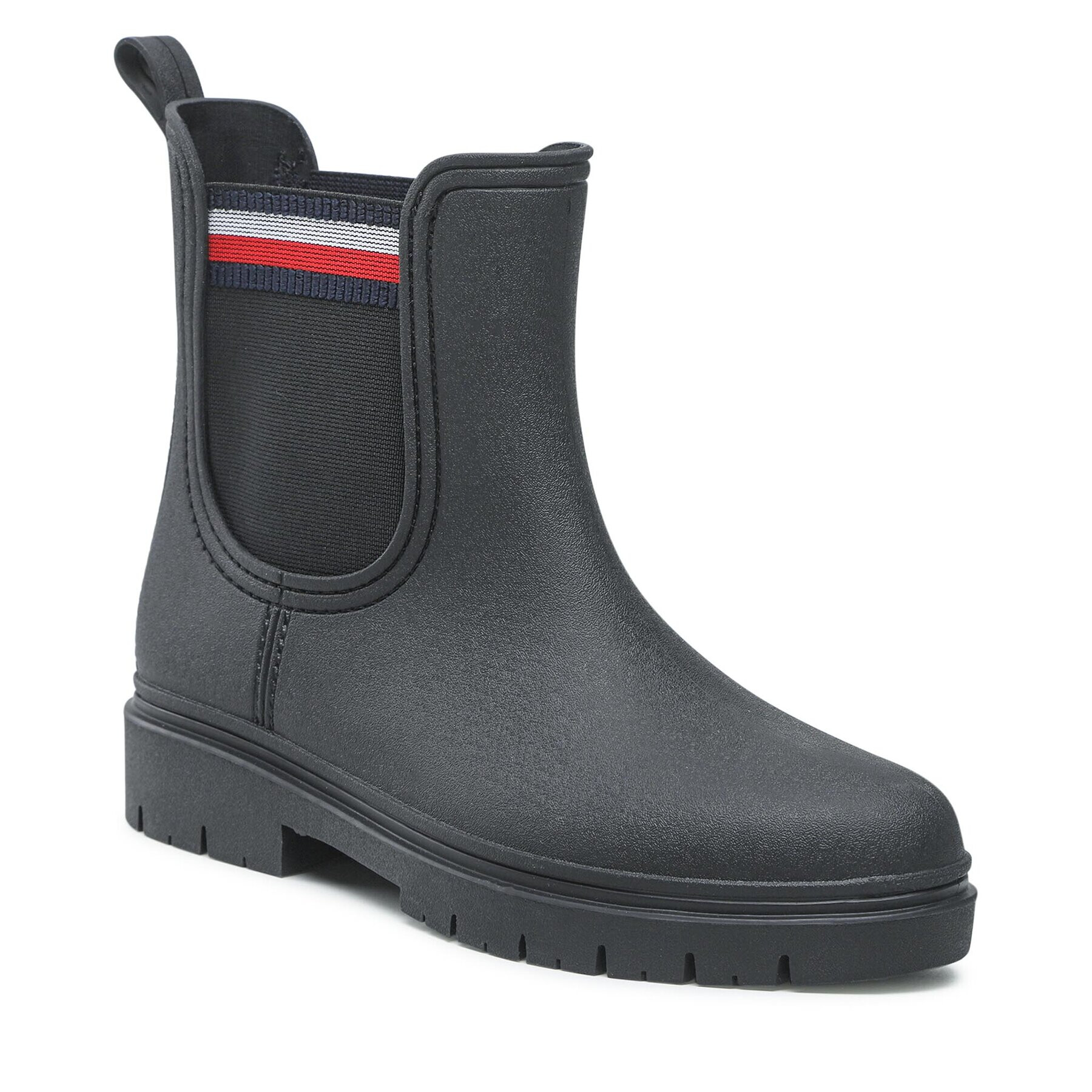 Tommy Hilfiger Holínky Rain Boot Ankle Elastic FW0FW06774 Černá - Pepit.cz