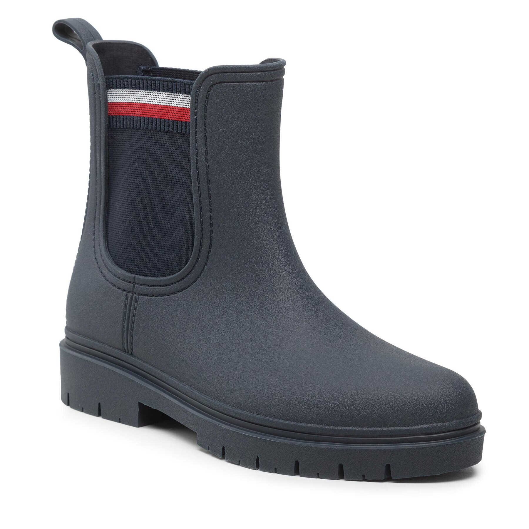 Tommy Hilfiger Holínky Rain Boot Ankle Elastic FW0FW06774 Tmavomodrá - Pepit.cz