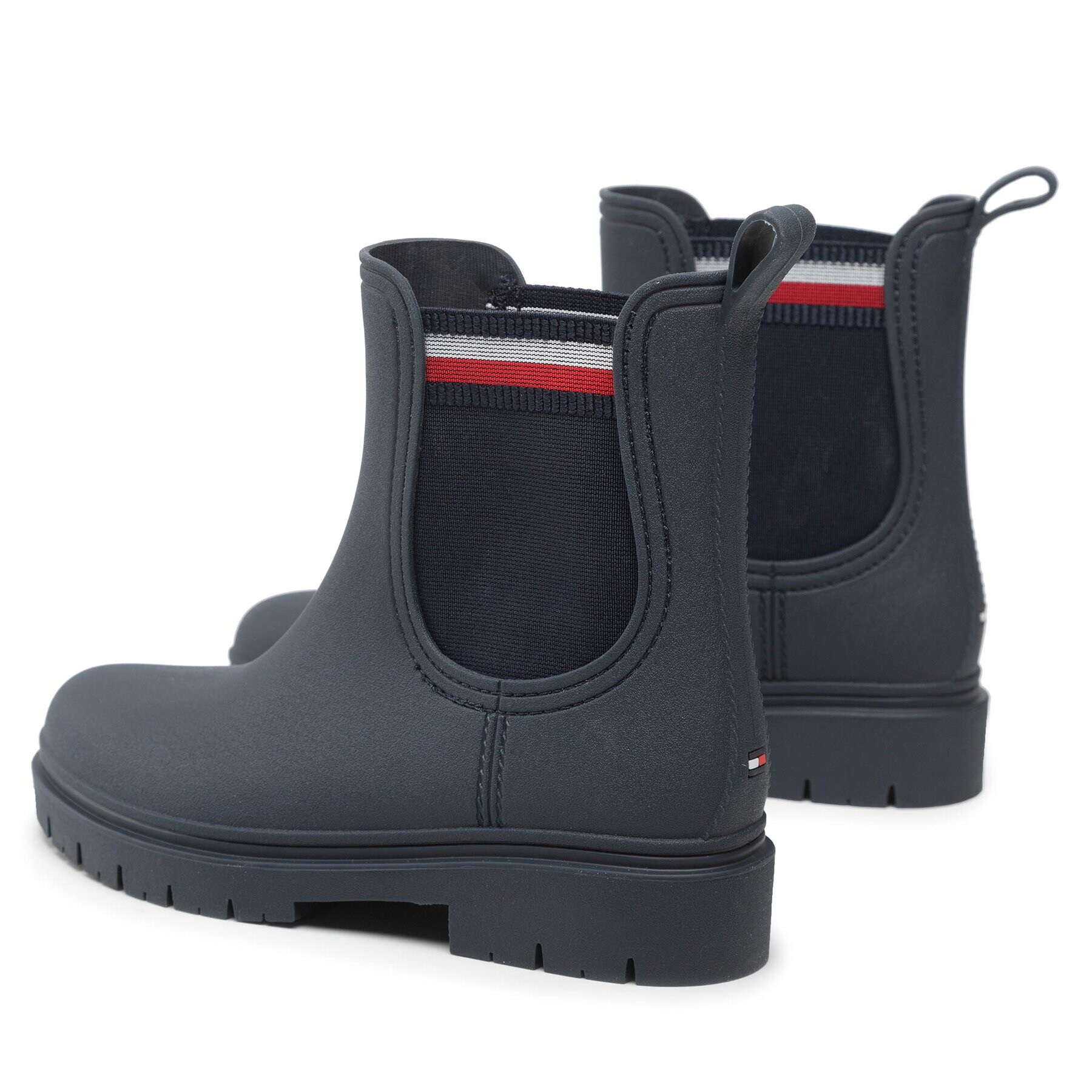 Tommy Hilfiger Holínky Rain Boot Ankle Elastic FW0FW06774 Tmavomodrá - Pepit.cz