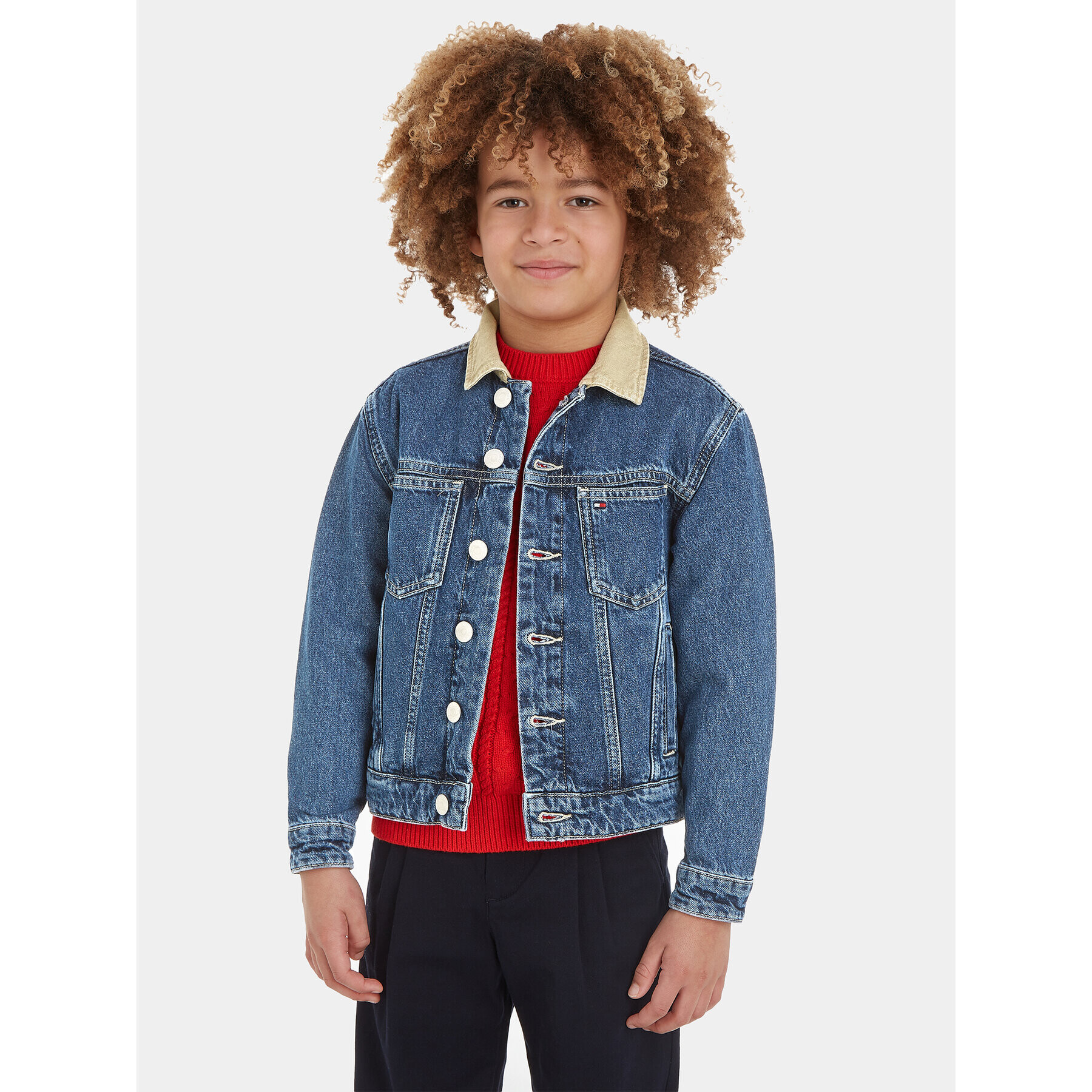 Tommy Hilfiger Jeansová bunda KB0KB08624 Modrá Relaxed Fit - Pepit.cz