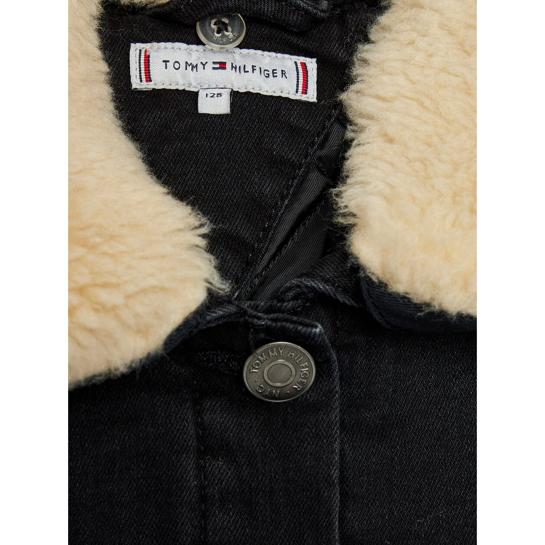 Tommy Hilfiger Jeansová bunda Trucker Sherpa KG0KG06916 Černá Regular Fit - Pepit.cz