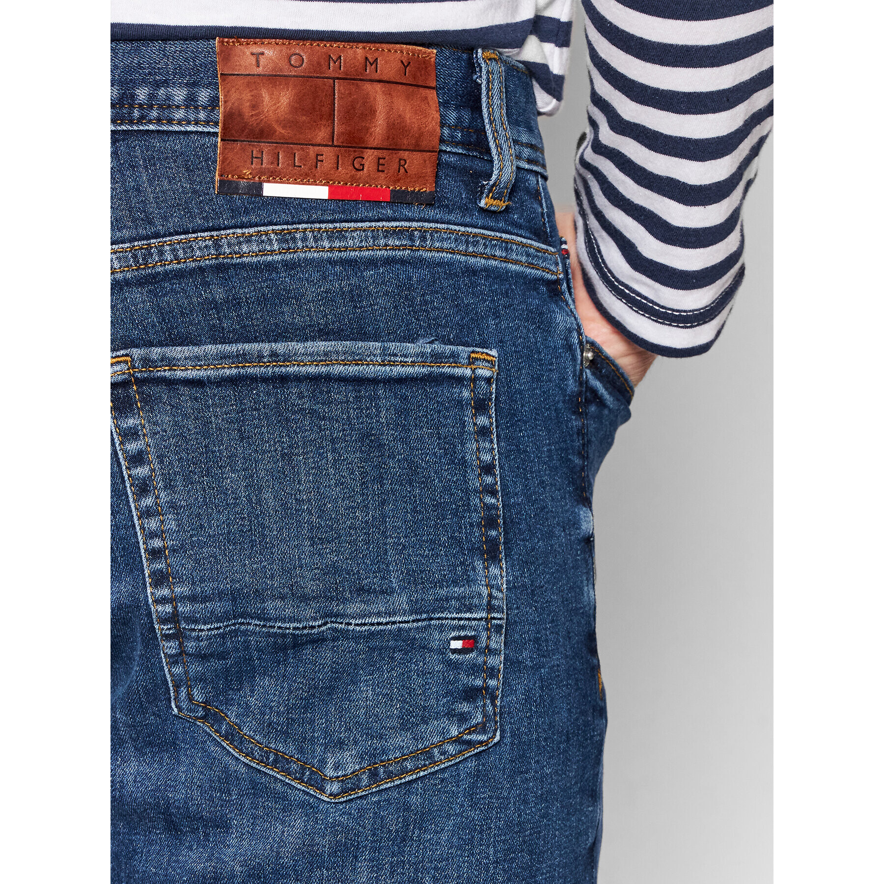 Tommy Hilfiger Jeansy Bleecker MW0MW18279 Tmavomodrá Slim Fit - Pepit.cz