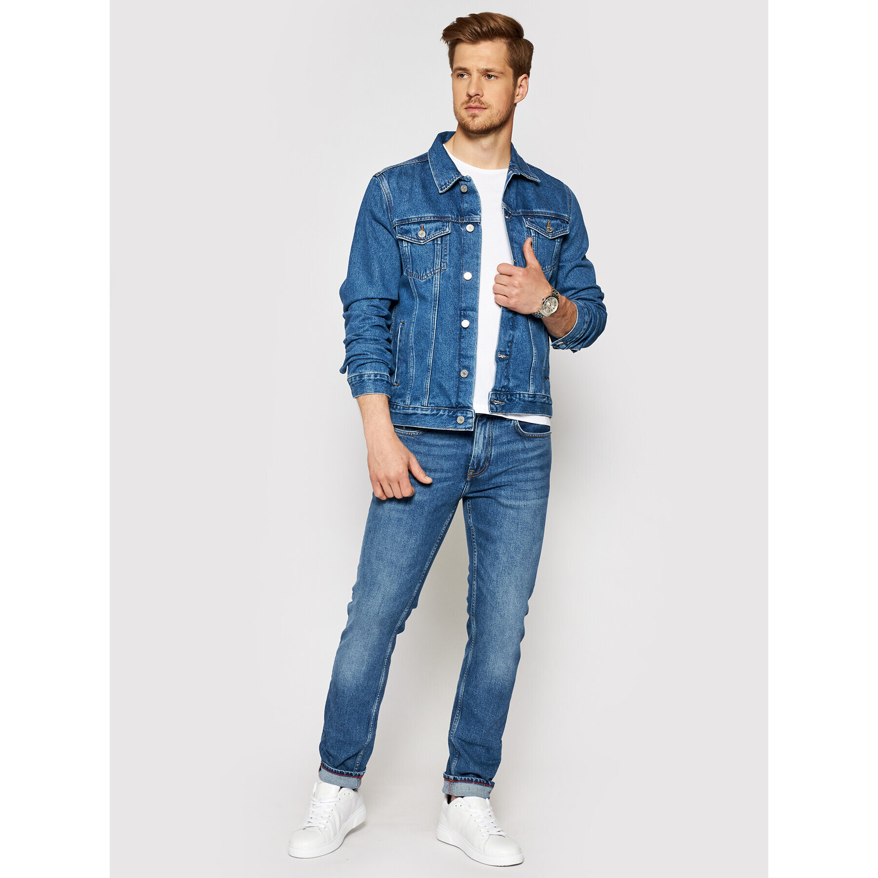 Tommy Hilfiger Jeansy Denton MW0MW15603 Modrá Straight Fit - Pepit.cz