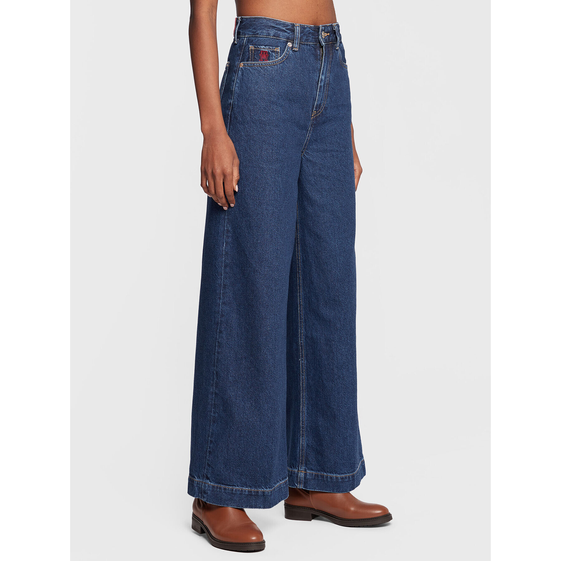 Tommy Hilfiger Jeansy Eden WW0WW36400 Tmavomodrá Wide Leg - Pepit.cz