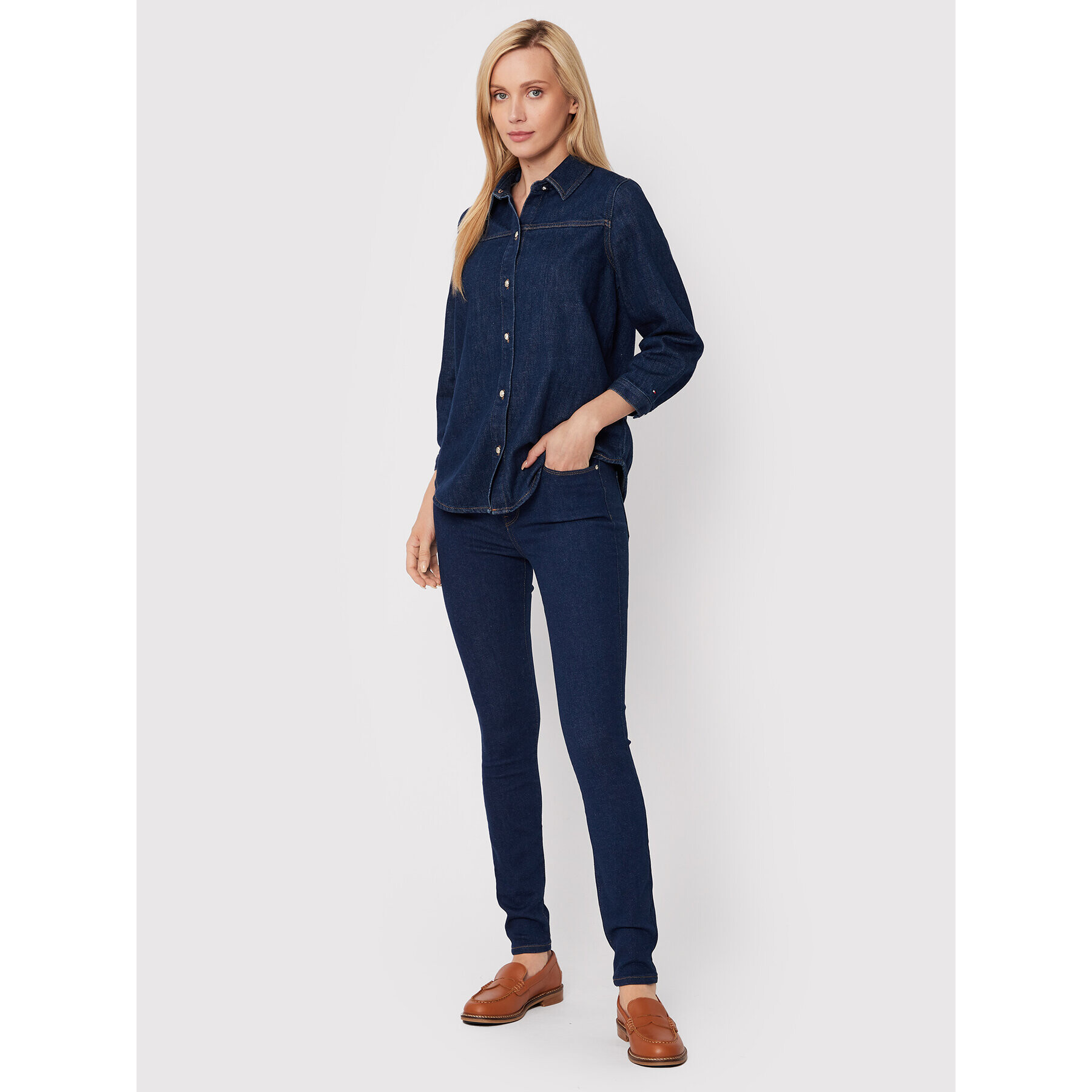 Tommy Hilfiger Jeansy Harlem WW0WW35227 Tmavomodrá Ultra Skinny Fit - Pepit.cz