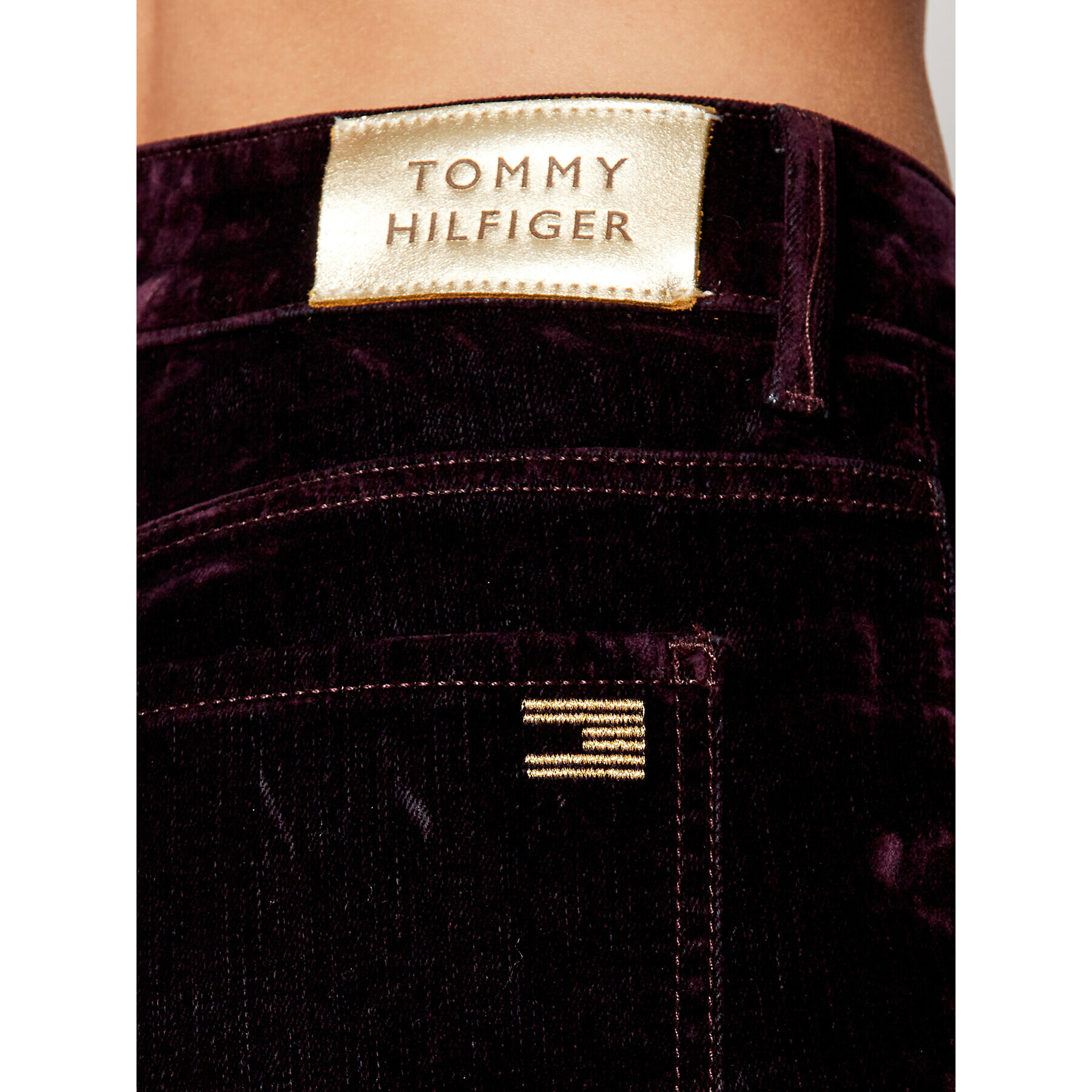 Tommy Hilfiger Jeansy ICONS Velvet WW0WW29633 Fialová Bootcut Fit - Pepit.cz