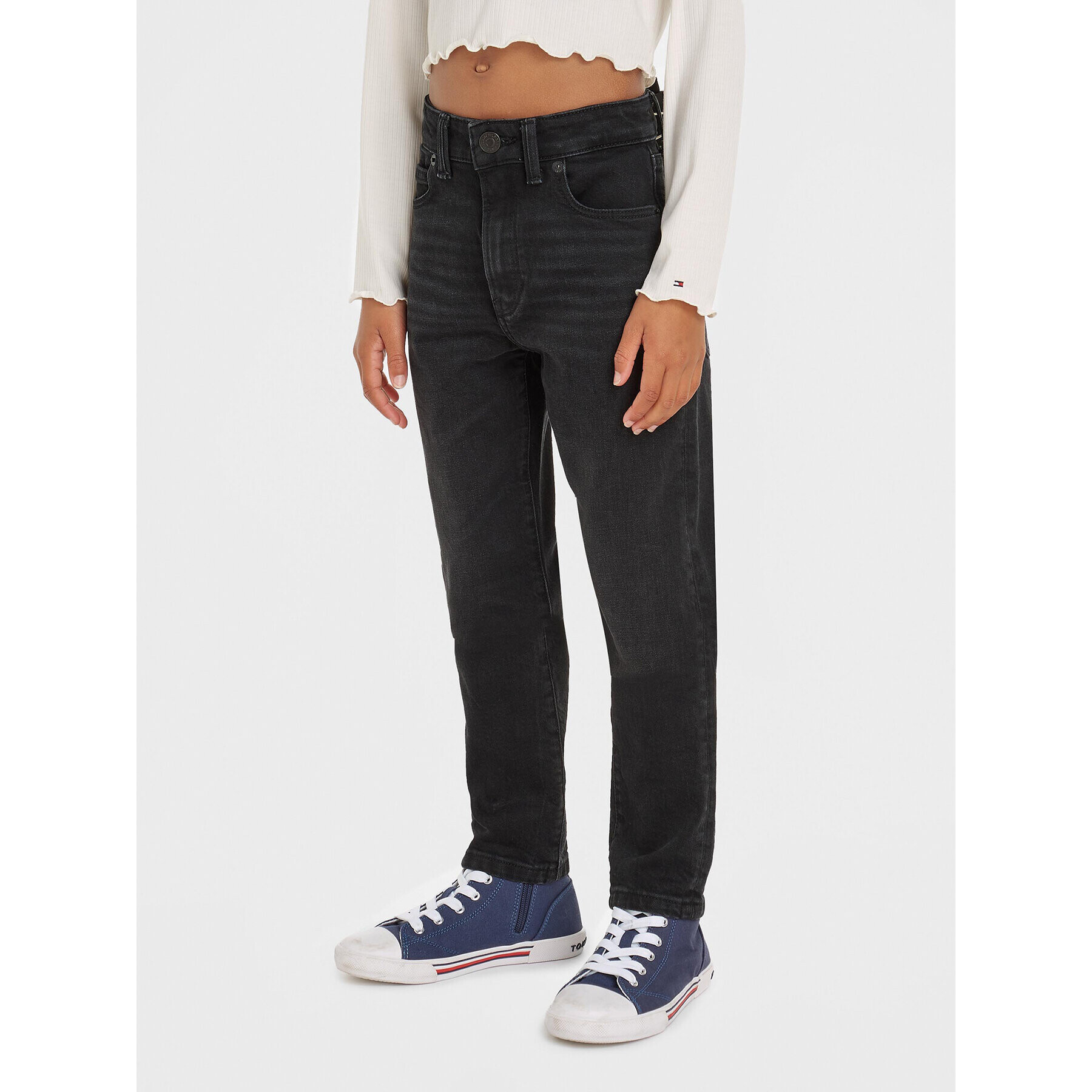 Tommy Hilfiger Jeansy KB0KB08274 D Černá Straight Fit - Pepit.cz