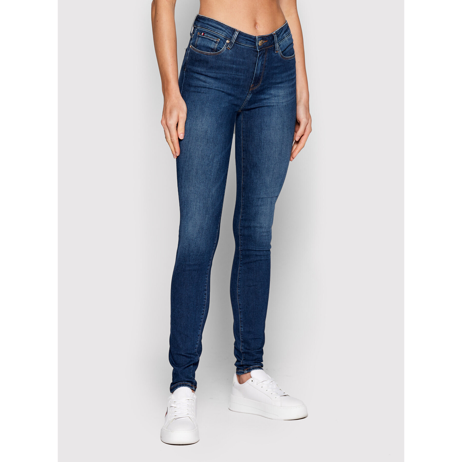 Tommy Hilfiger Jeansy WW0WW35216 Tmavomodrá Skinny Fit - Pepit.cz