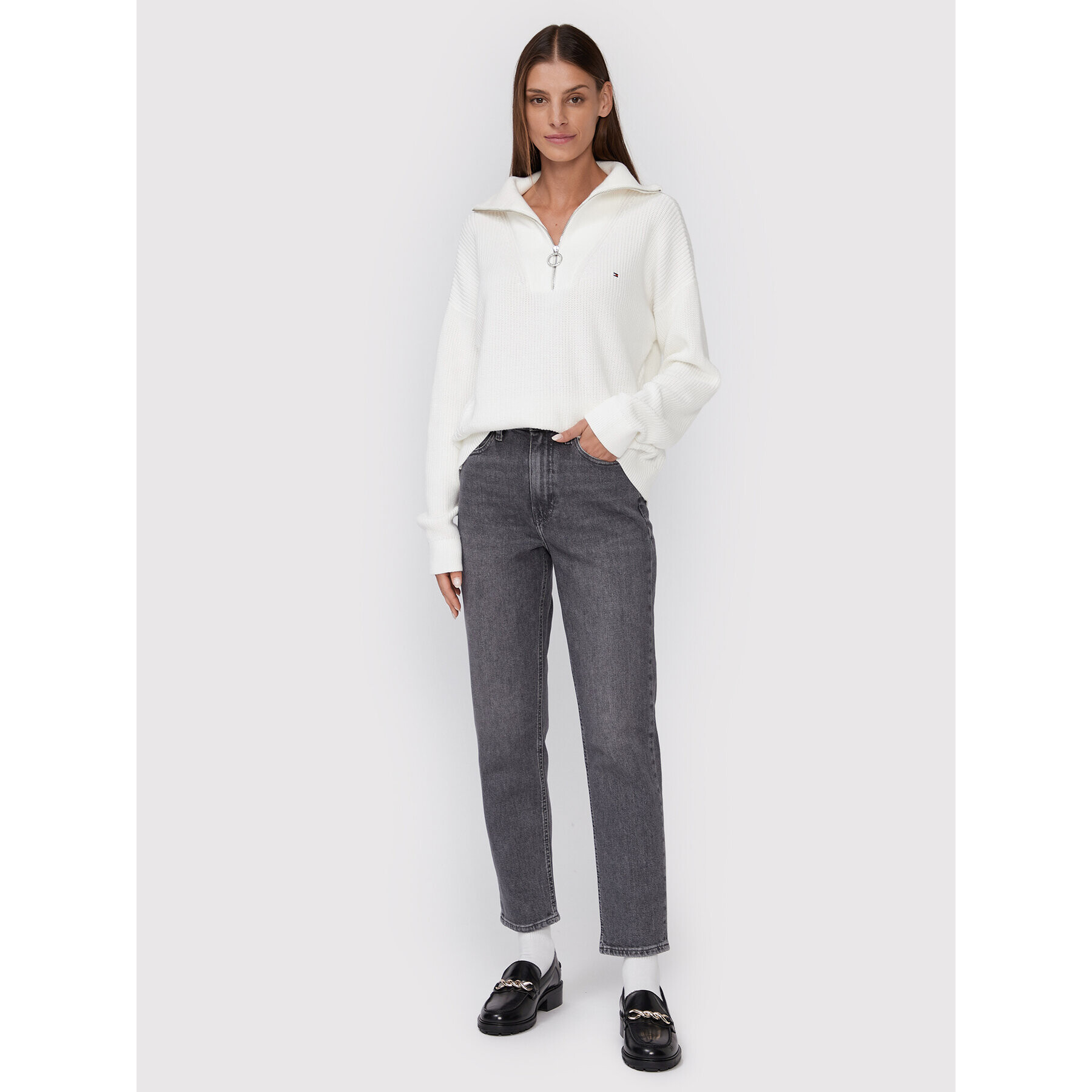 Tommy Hilfiger Jeansy WW0WW36608 Šedá Straight Fit - Pepit.cz