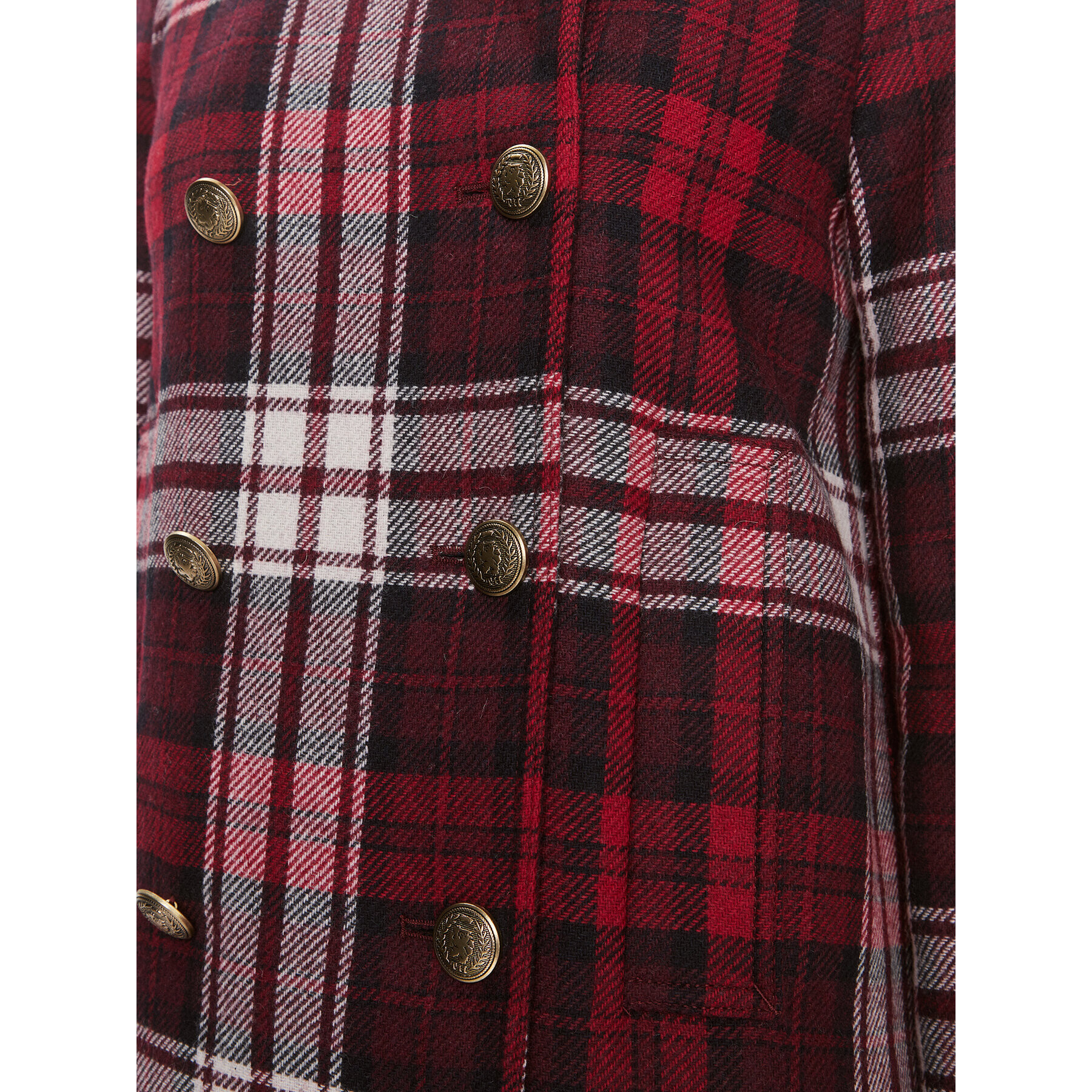 Tommy Hilfiger Kabát pro přechodné období Tartan WW0WW40256 Červená Regular Fit - Pepit.cz