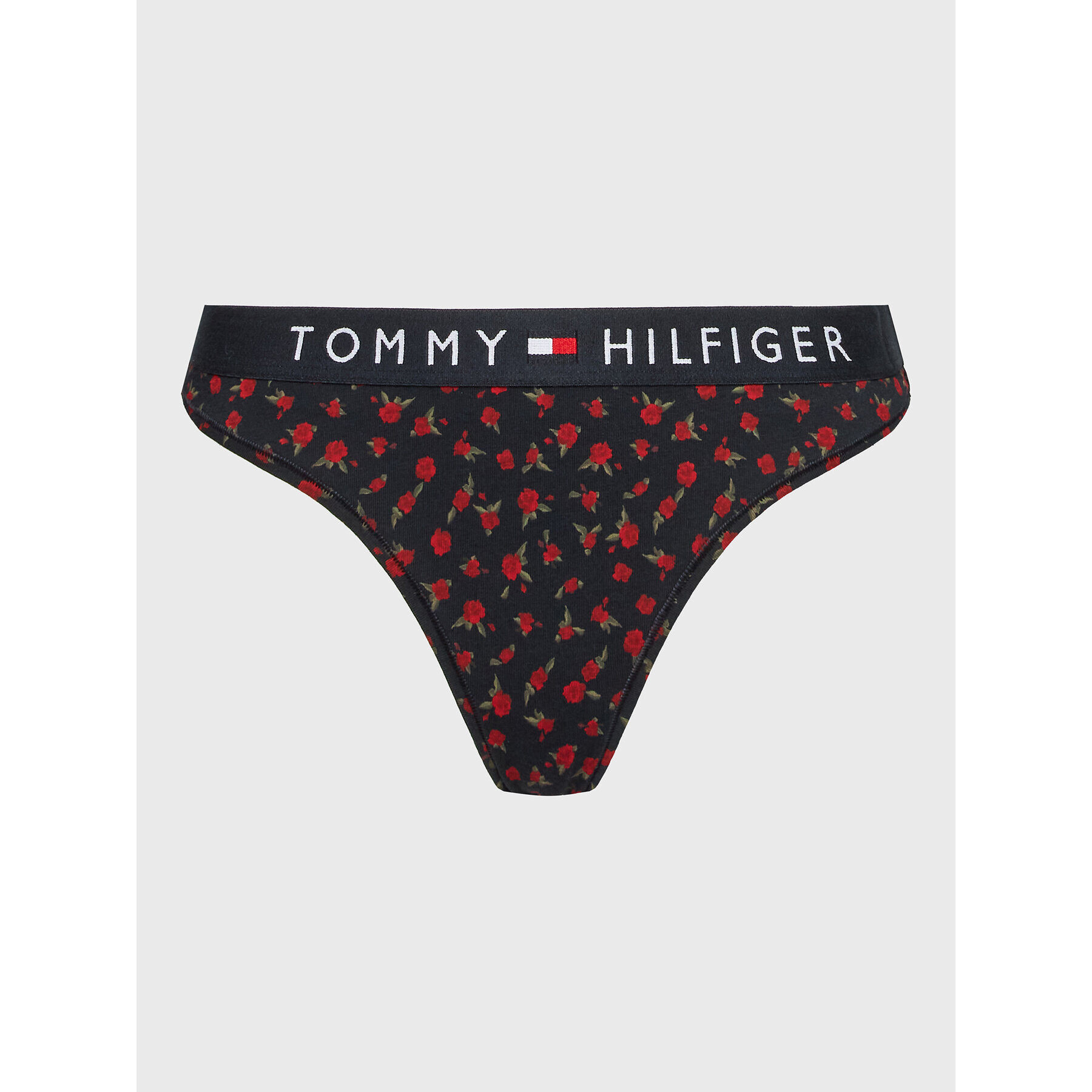 Tommy Hilfiger Kalhotky string Print UW0UW03866 Tmavomodrá - Pepit.cz