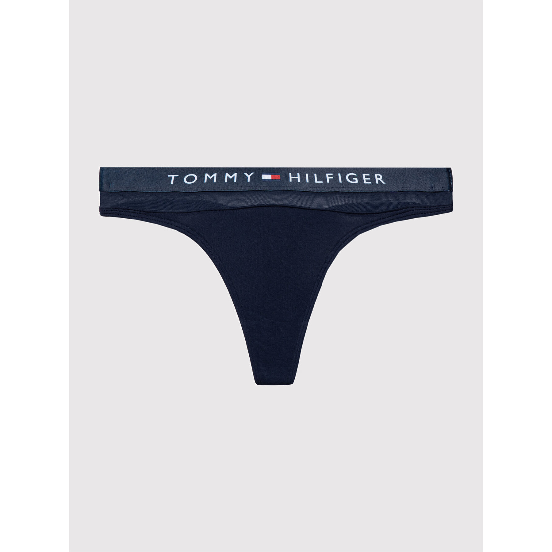 Tommy Hilfiger Kalhotky string Thong UW0UW00064 Tmavomodrá - Pepit.cz