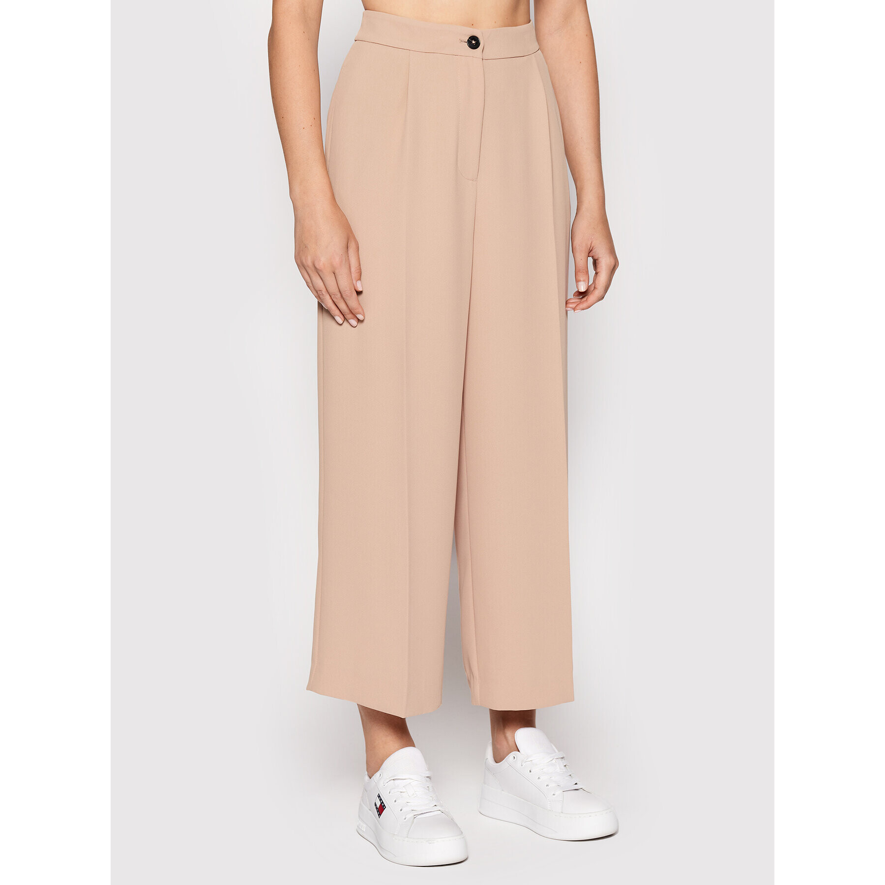 Tommy Hilfiger Kalhoty culottes Fluid Twill WW0WW33455 Béžová Relaxed Fit - Pepit.cz