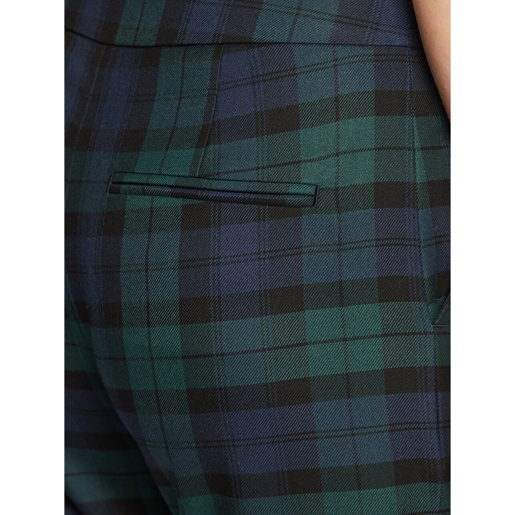 Tommy Hilfiger Kalhoty z materiálu Blend Tartan WW0WW37289 Zelená Slim Fit - Pepit.cz