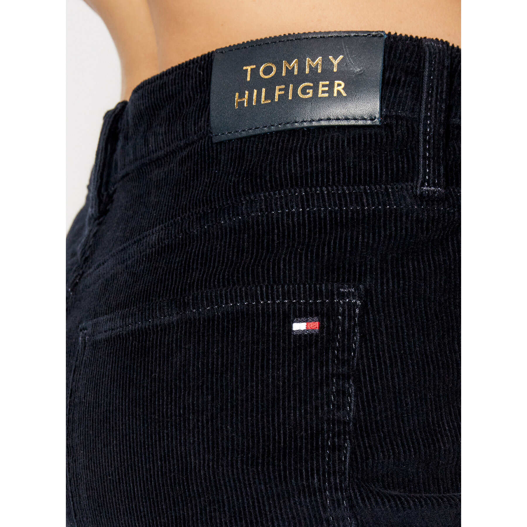 Tommy Hilfiger Kalhoty z materiálu Cord WW0WW32140 Tmavomodrá Bootcut Fit - Pepit.cz