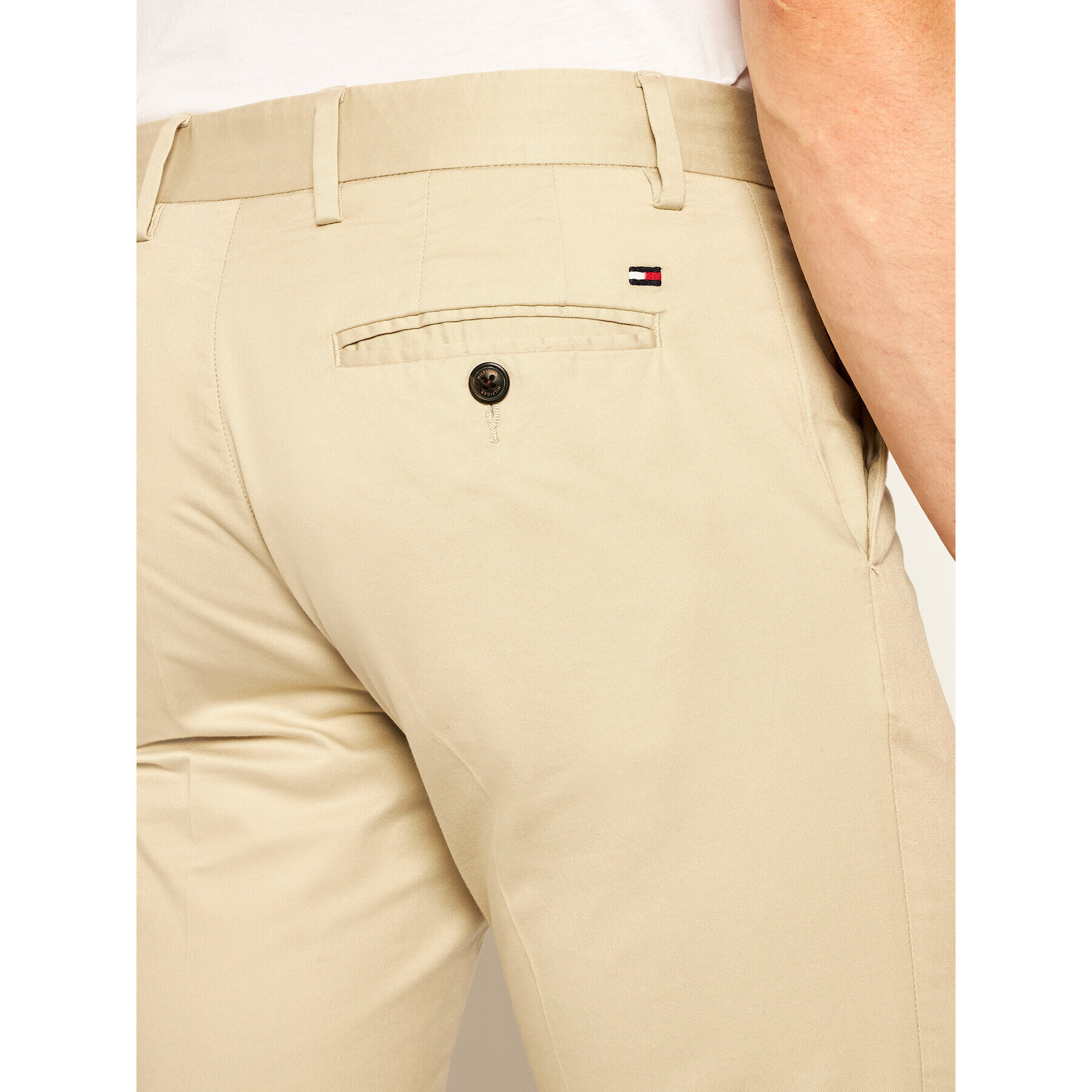 Tommy Hilfiger Kalhoty z materiálu Denton Chino Summer Twill Flex MW0MW13299 Béžová Regular Fit - Pepit.cz