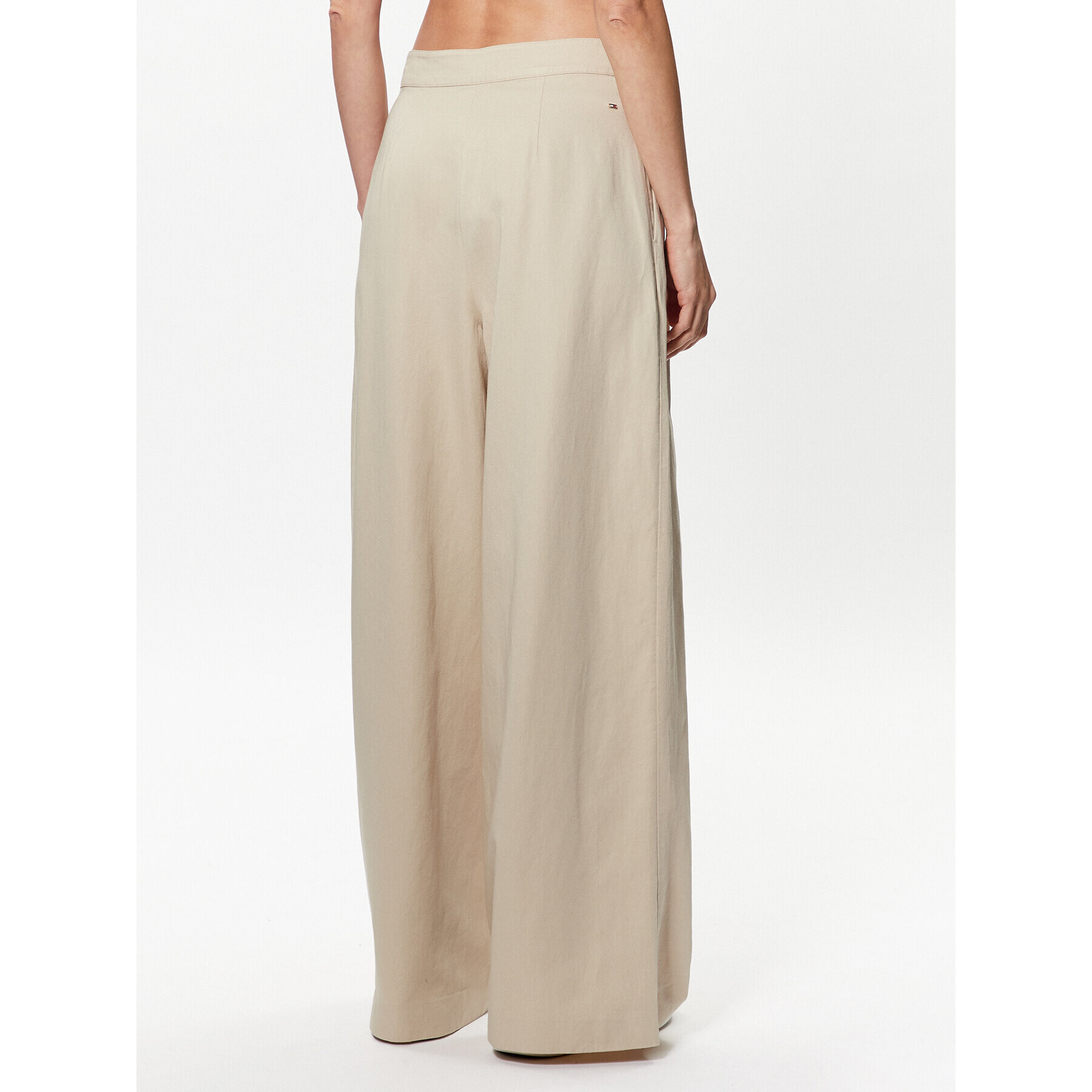 Tommy Hilfiger Kalhoty z materiálu WW0WW38596 Béžová Wide Leg - Pepit.cz