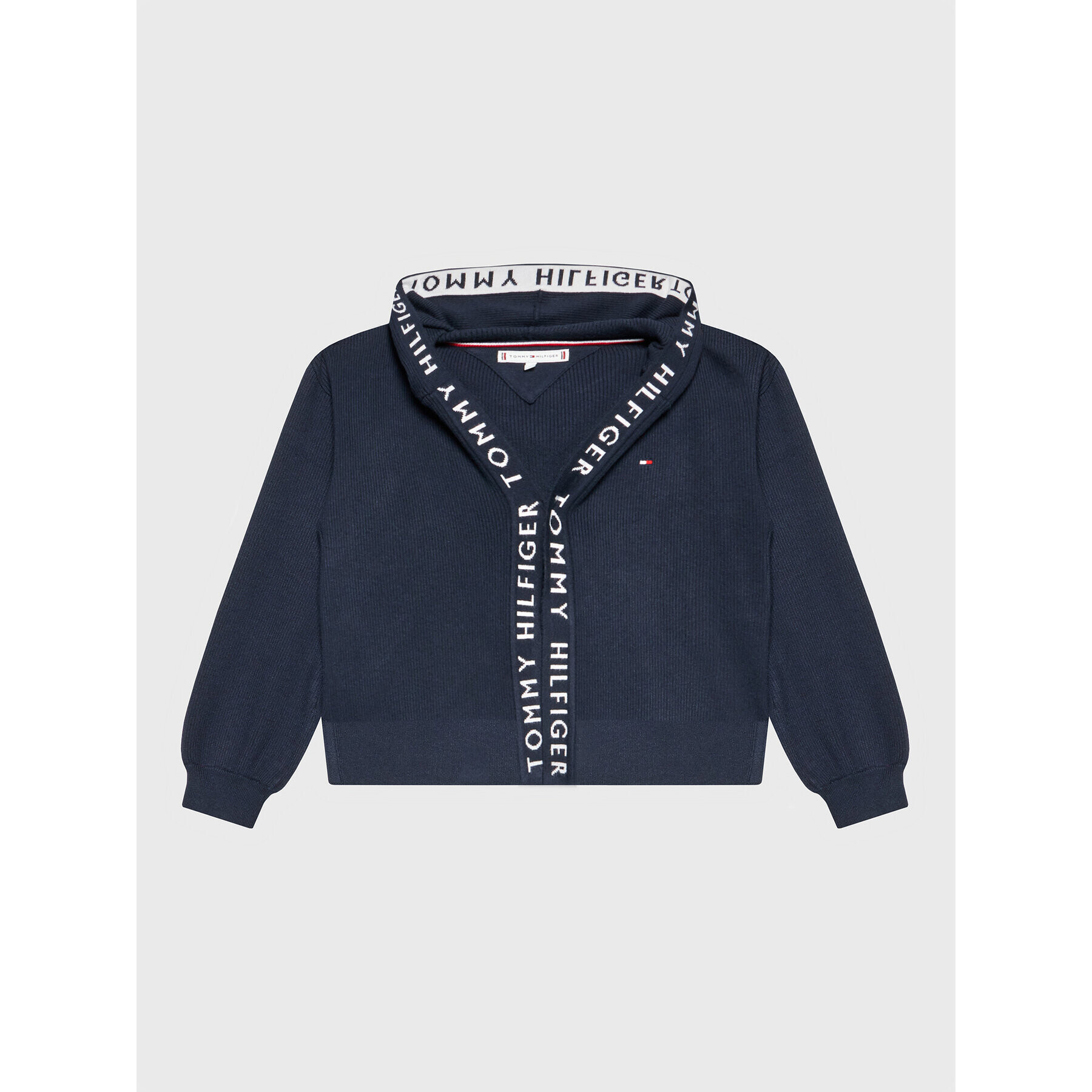 Tommy Hilfiger Kardigan Branded Rib KG0KG06667 Tmavomodrá Regular Fit - Pepit.cz