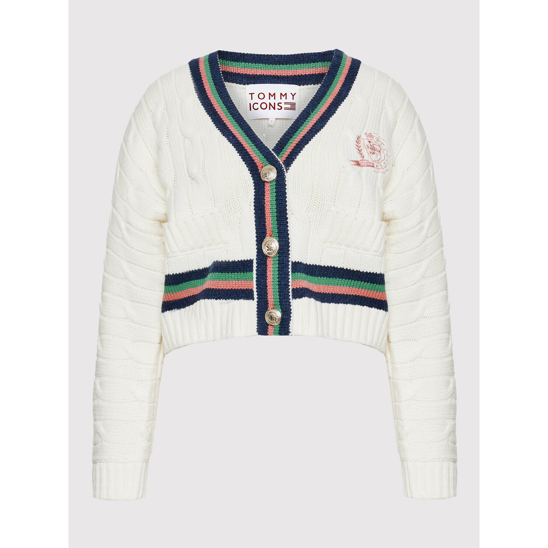 Tommy Hilfiger Kardigan ICONS WW0WW35478 Béžová Relaxed Fit - Pepit.cz