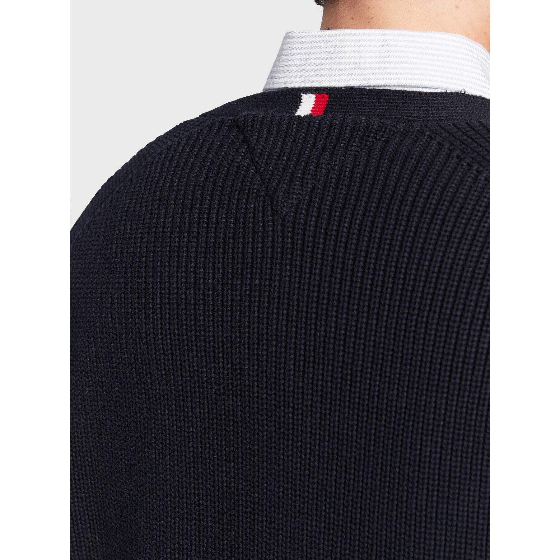 Tommy Hilfiger Kardigan Rib Structure MW0MW29029 Tmavomodrá Relaxed Fit - Pepit.cz