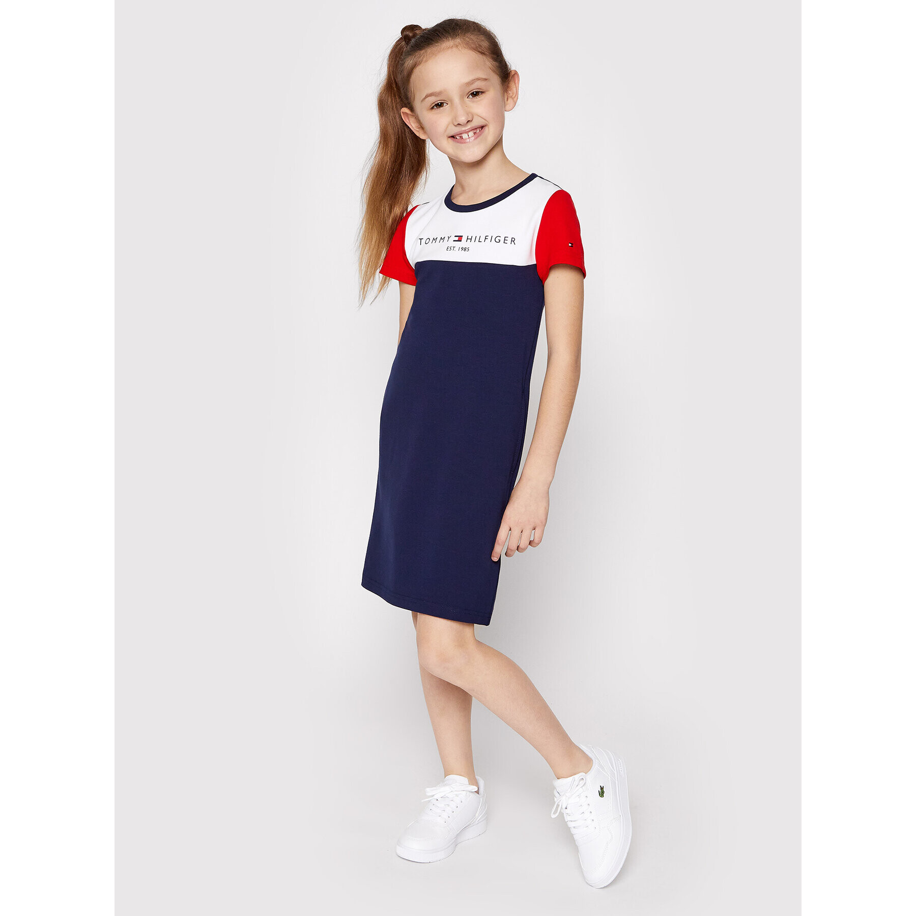 Tommy Hilfiger Každodenní šaty Colourblock KG0KG06036 M Tmavomodrá Regular Fit - Pepit.cz