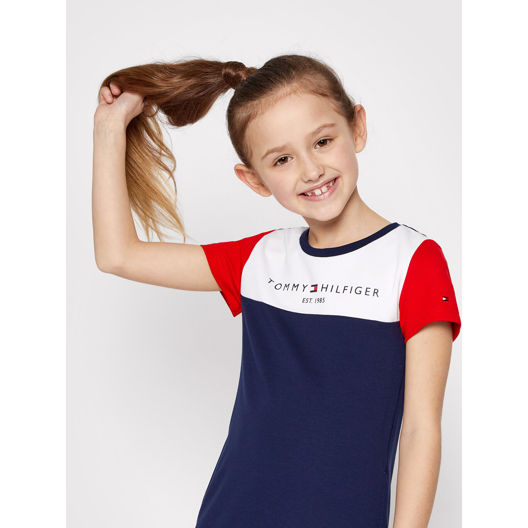 Tommy Hilfiger Každodenní šaty Colourblock KG0KG06036 M Tmavomodrá Regular Fit - Pepit.cz