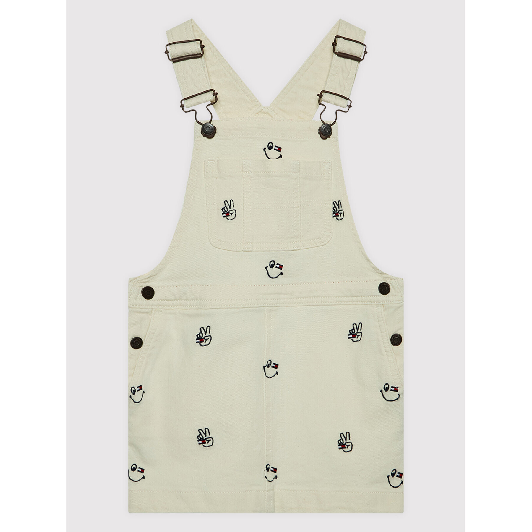 Tommy Hilfiger Každodenní šaty Dungaree Critter KG0KG06231 M Béžová Regular Fit - Pepit.cz