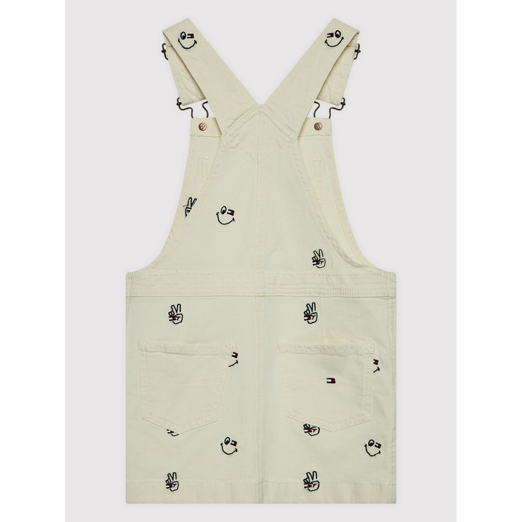 Tommy Hilfiger Každodenní šaty Dungaree Critter KG0KG06231 M Béžová Regular Fit - Pepit.cz