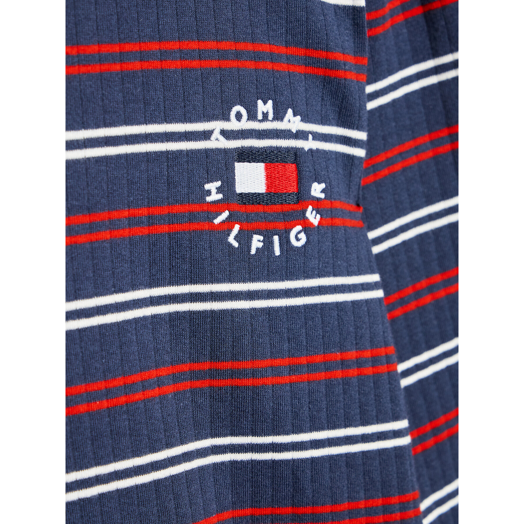 Tommy Hilfiger Každodenní šaty Stripe Rib KG0KG06121 D Tmavomodrá Regular Fit - Pepit.cz