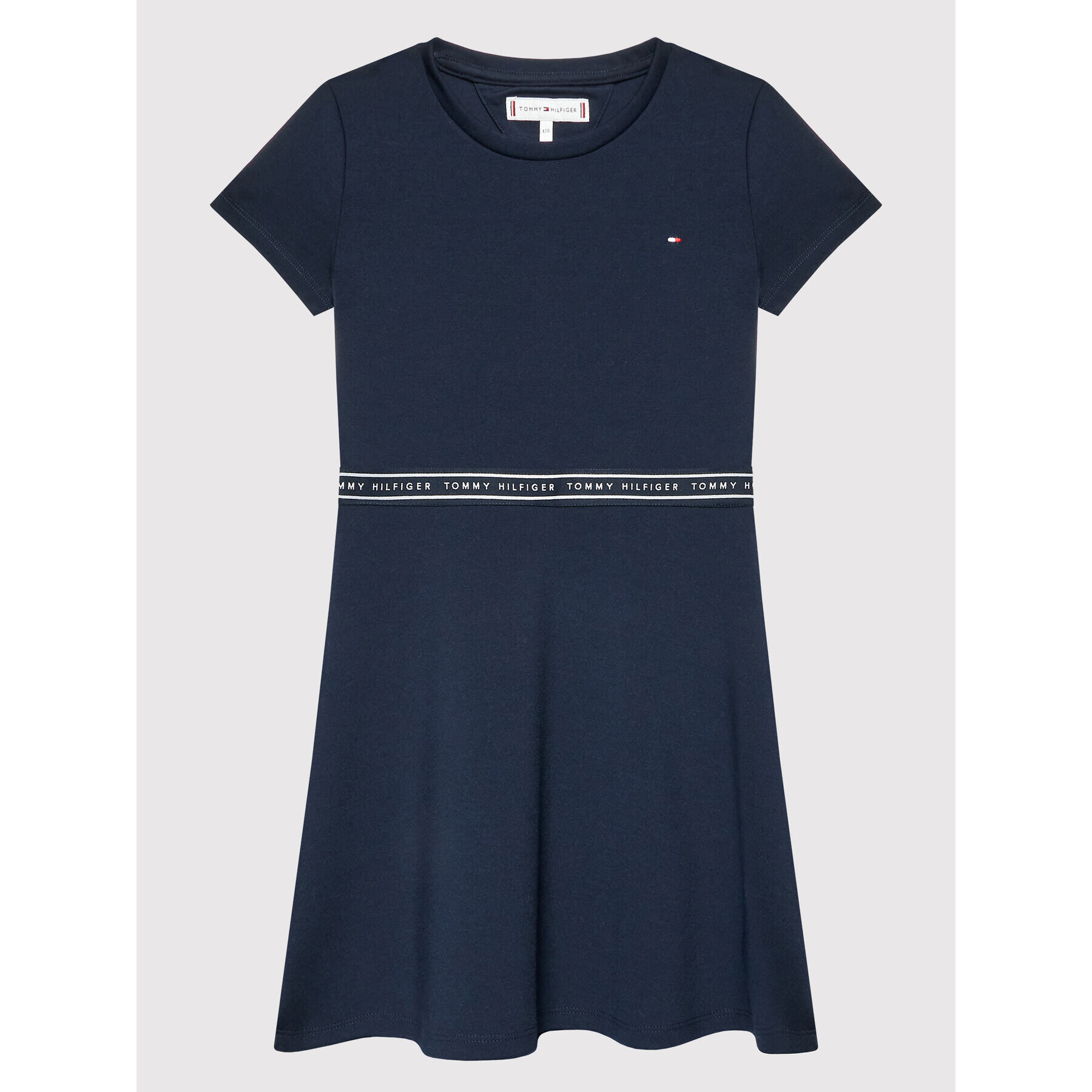 Tommy Hilfiger Každodenní šaty Tape Punto Skater KG0KG06748 D Tmavomodrá Regular Fit - Pepit.cz