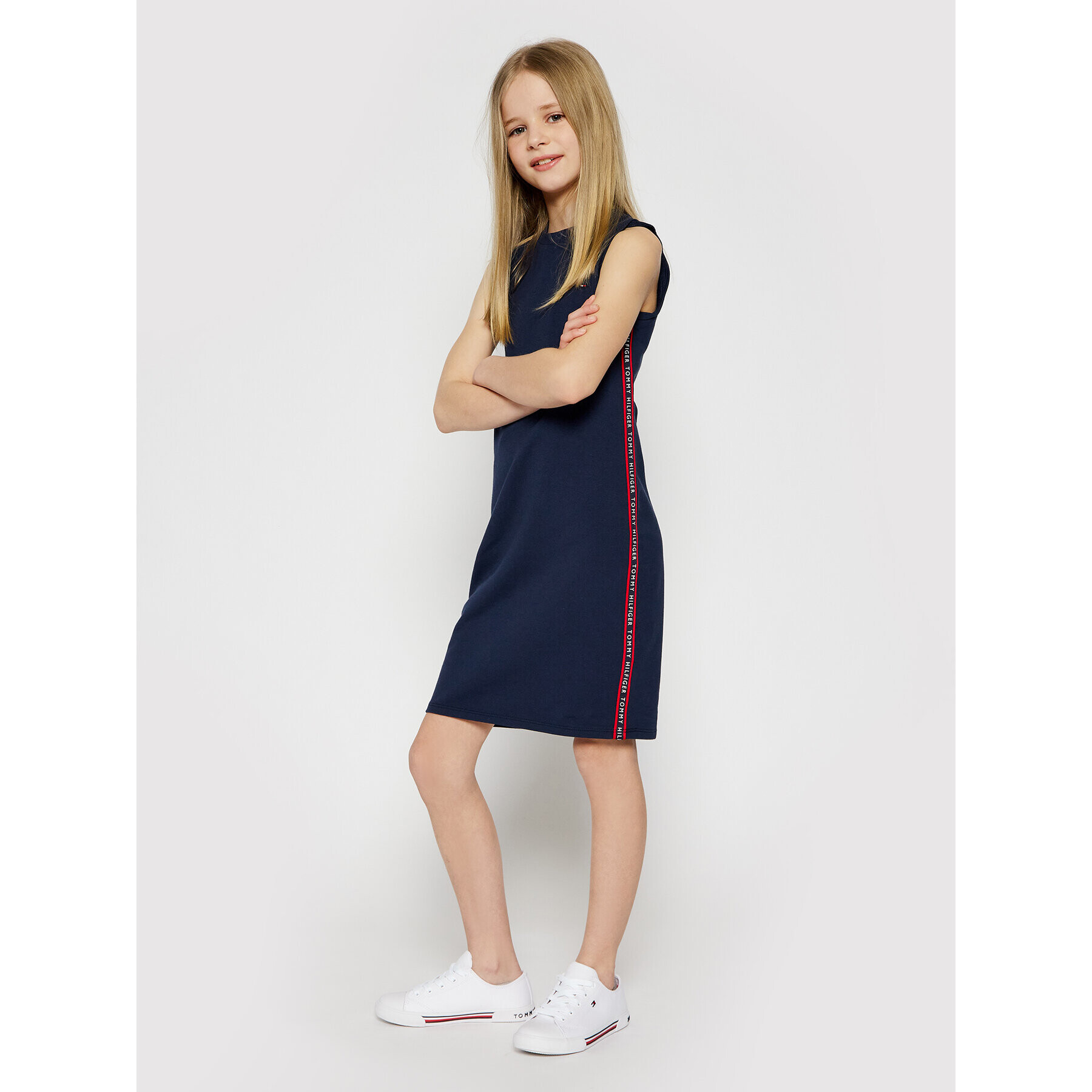 Tommy Hilfiger Každodenní šaty Tape Sports KG0KG05828 D Tmavomodrá Regular Fit - Pepit.cz