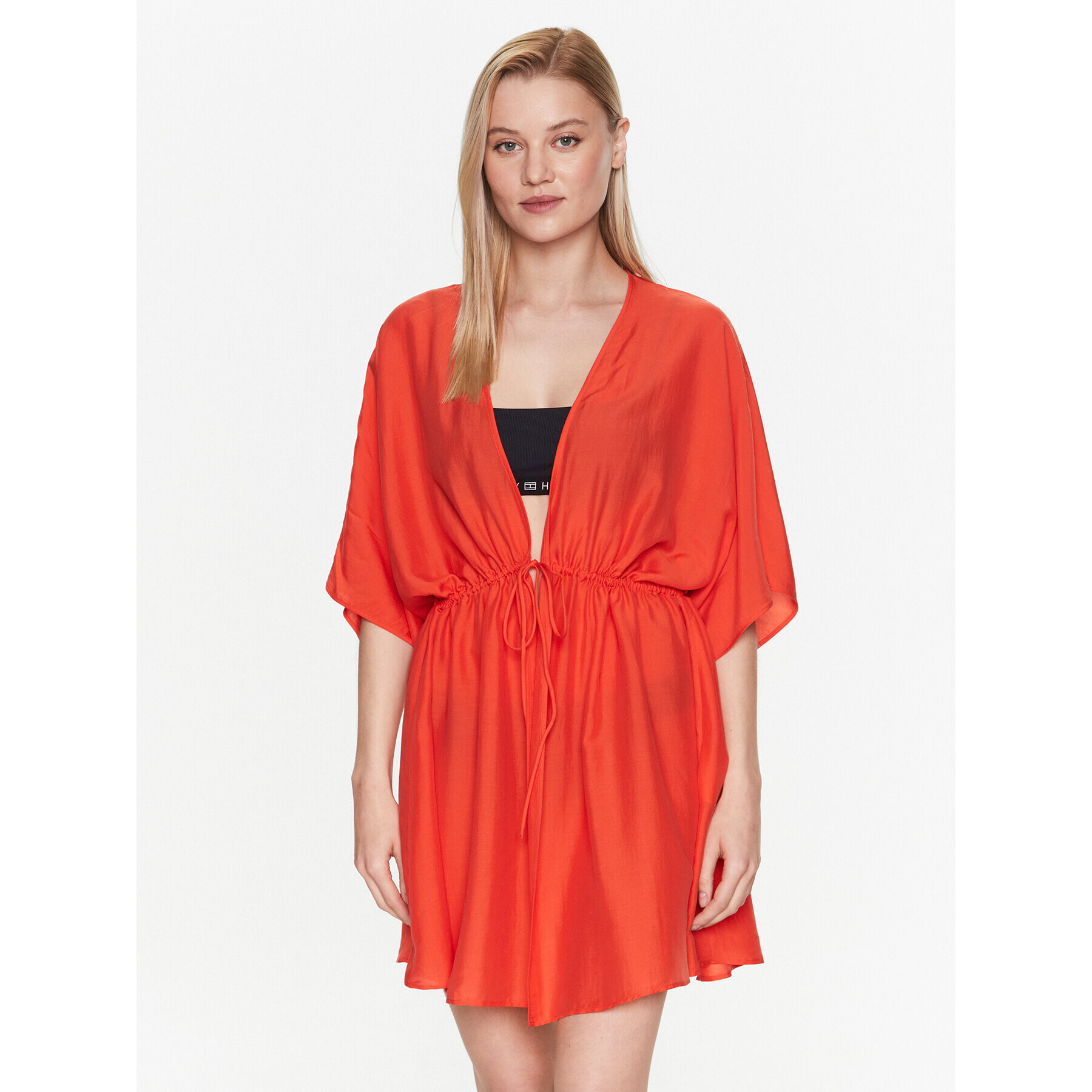 Tommy Hilfiger Kimono Cover Up UW0UW04613 Oranžová Regular Fit - Pepit.cz