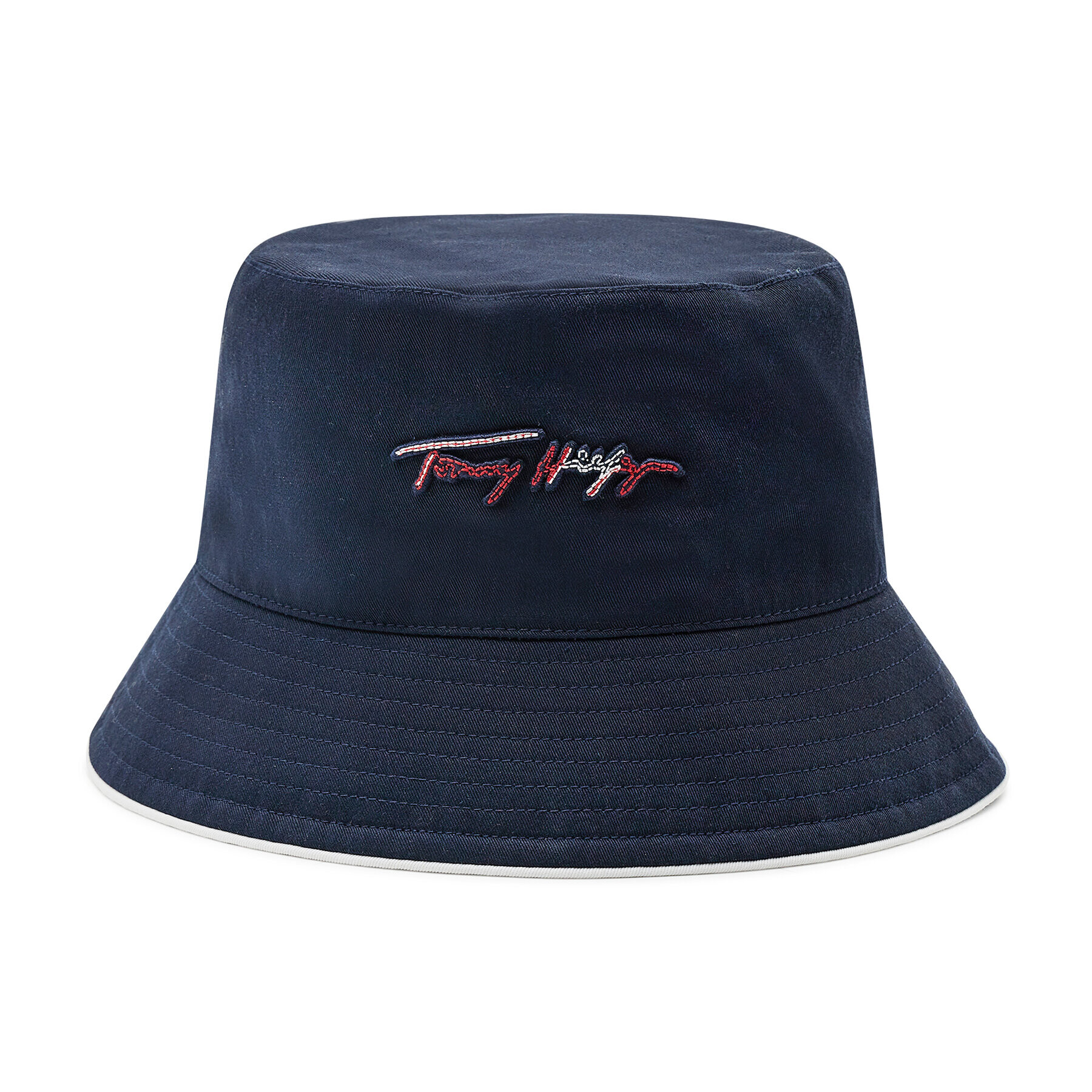 Tommy Hilfiger Klobouk Bucket Iconic Signature AW0AW11671 Tmavomodrá - Pepit.cz