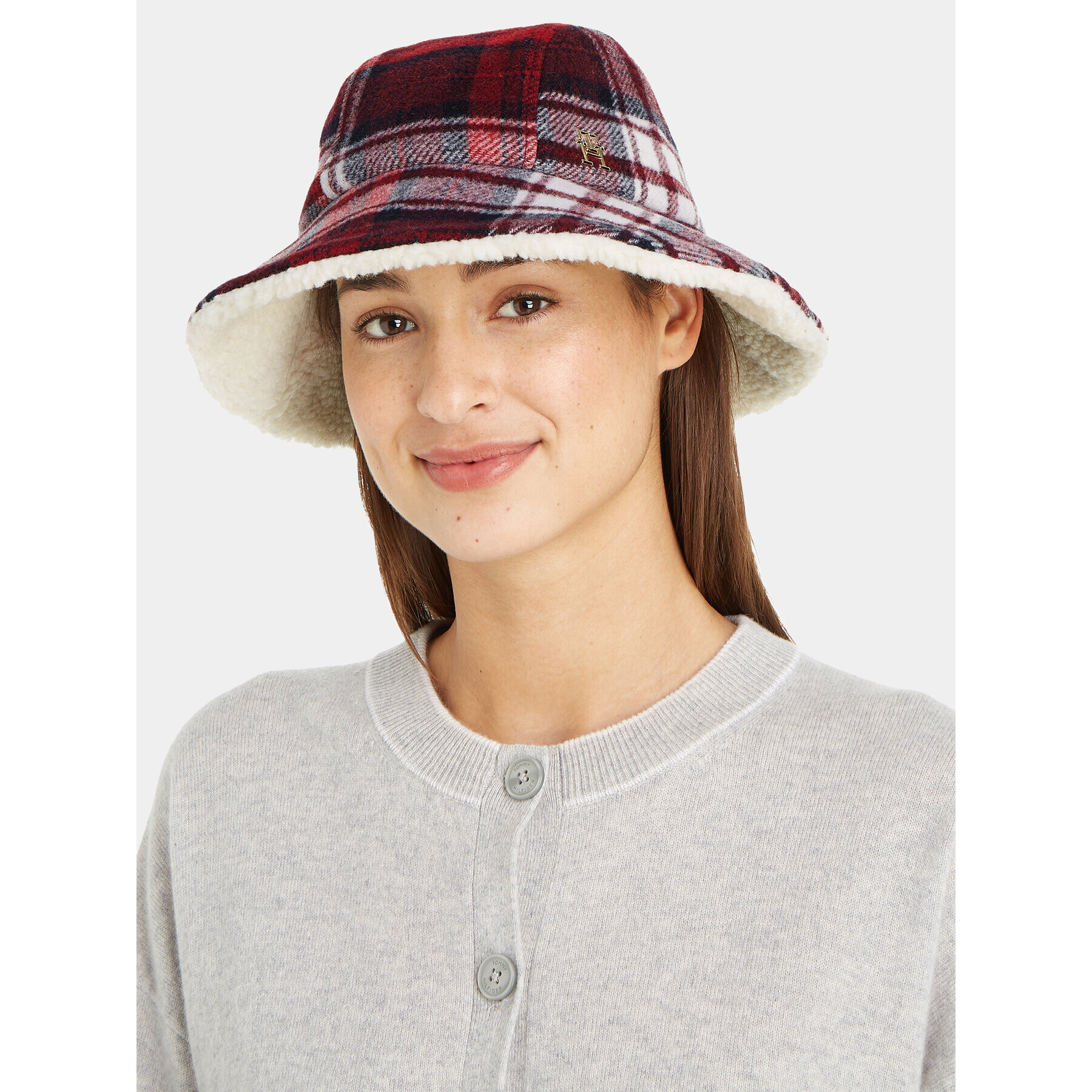 Tommy Hilfiger Klobouk Tommy Check Bucket Hat AW0AW15313 Tmavomodrá - Pepit.cz