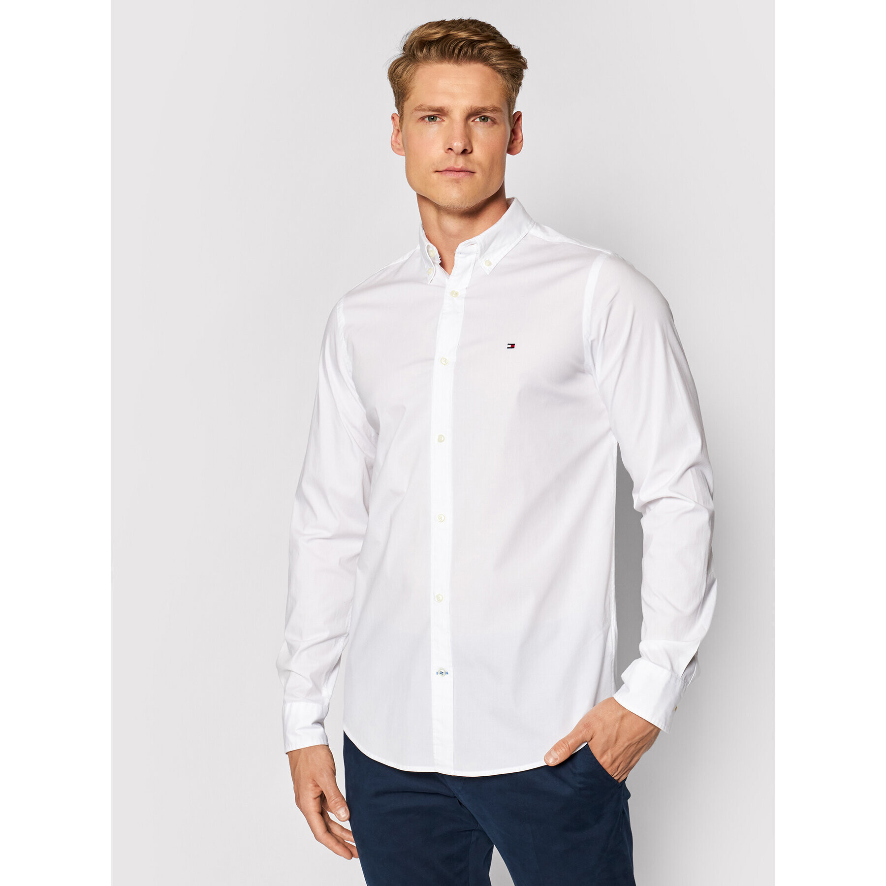 Tommy Hilfiger Košile 867894704 Bílá Slim Fit - Pepit.cz