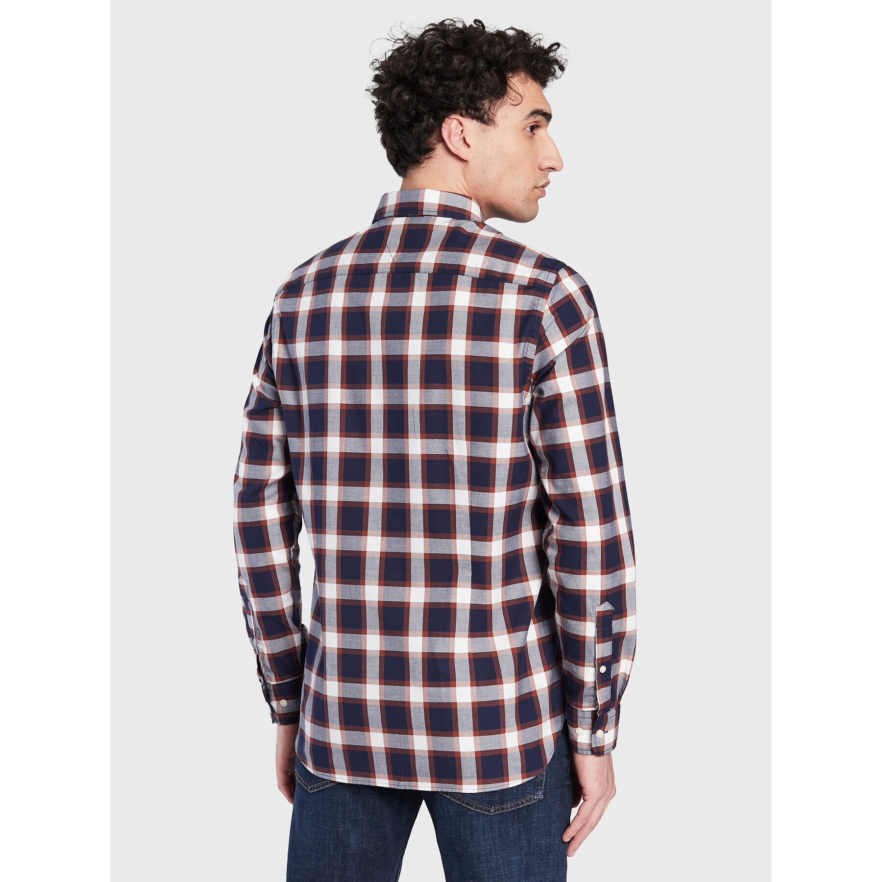 Tommy Hilfiger Košile Block Tartan MW0MW29188 Tmavomodrá Slim Fit - Pepit.cz